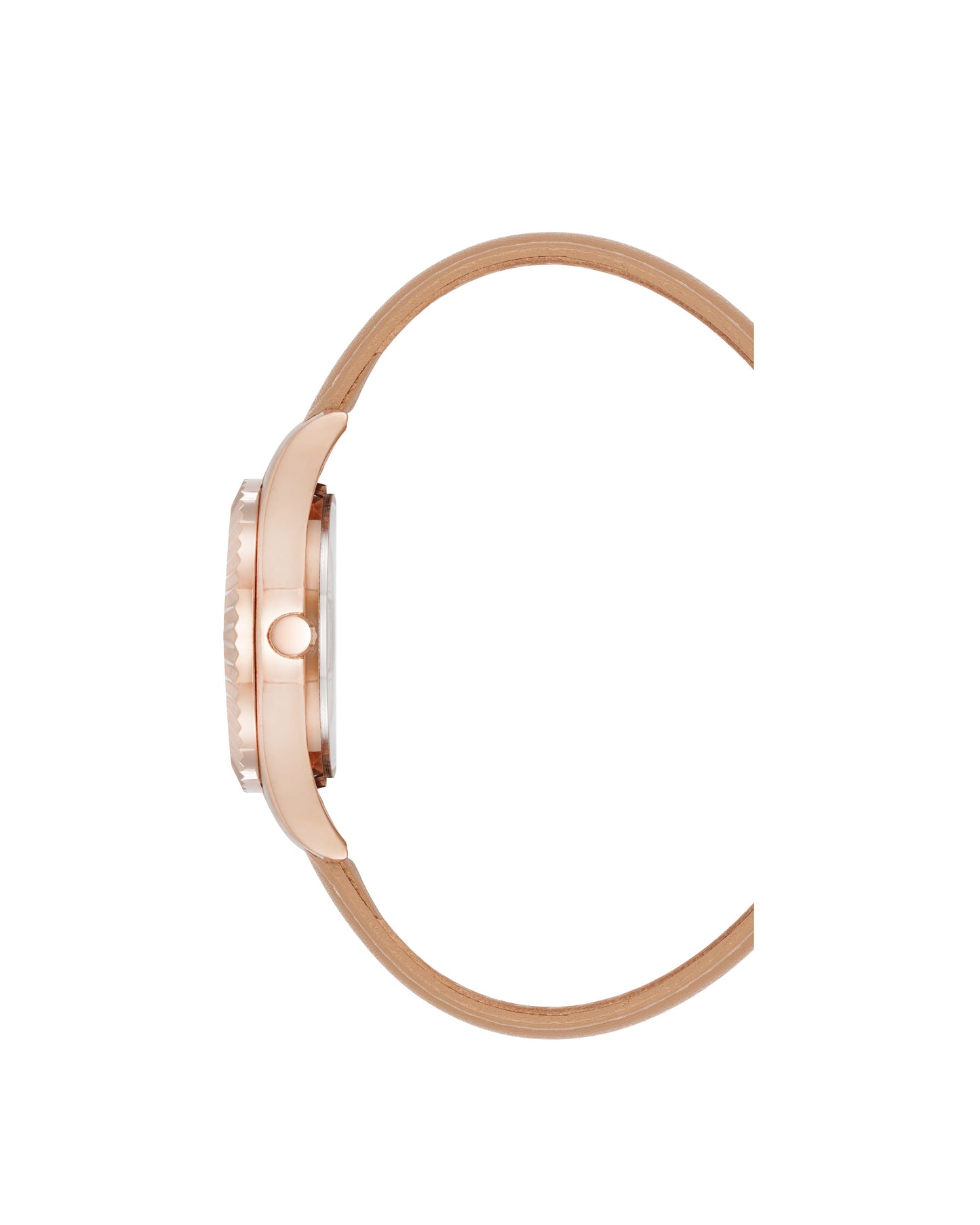 Anne Klein Butterfly Dial Leather Strap Watch in Tan / Rose Gold