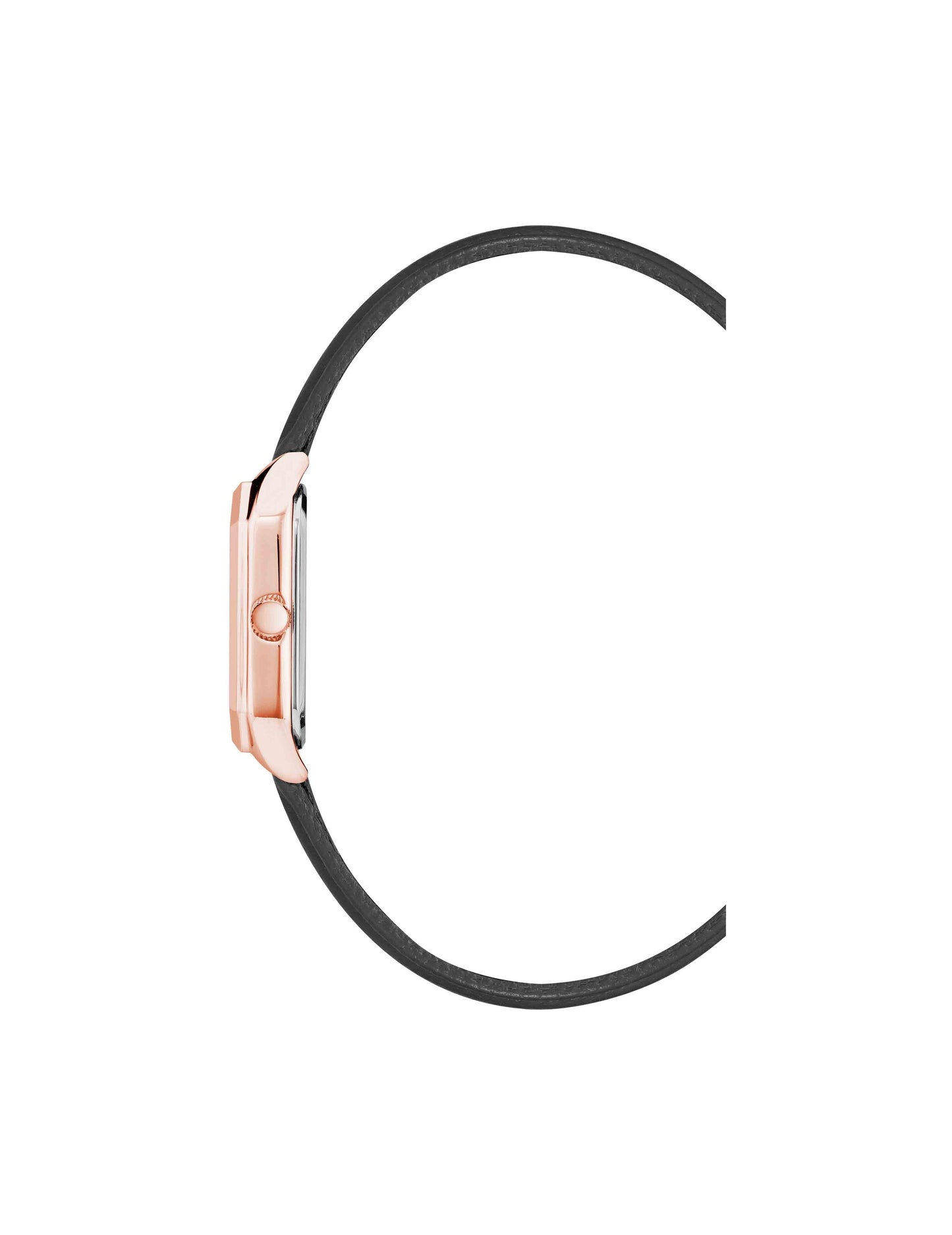 Anne Klein Octagonal Leather Strap Watch in Rose Gold