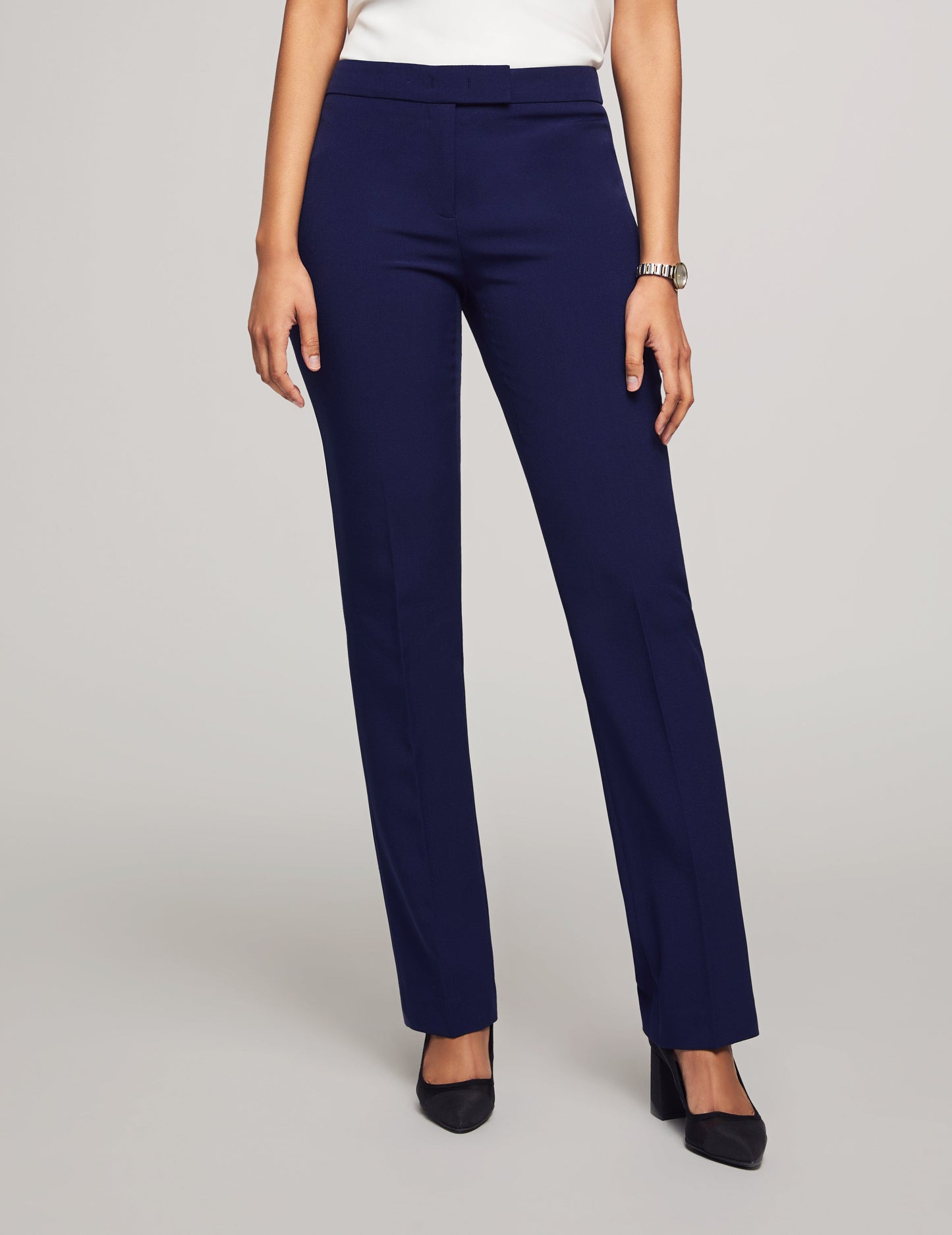Anne Klein 3-Piece Skirt & Pants Suit Set in Navy