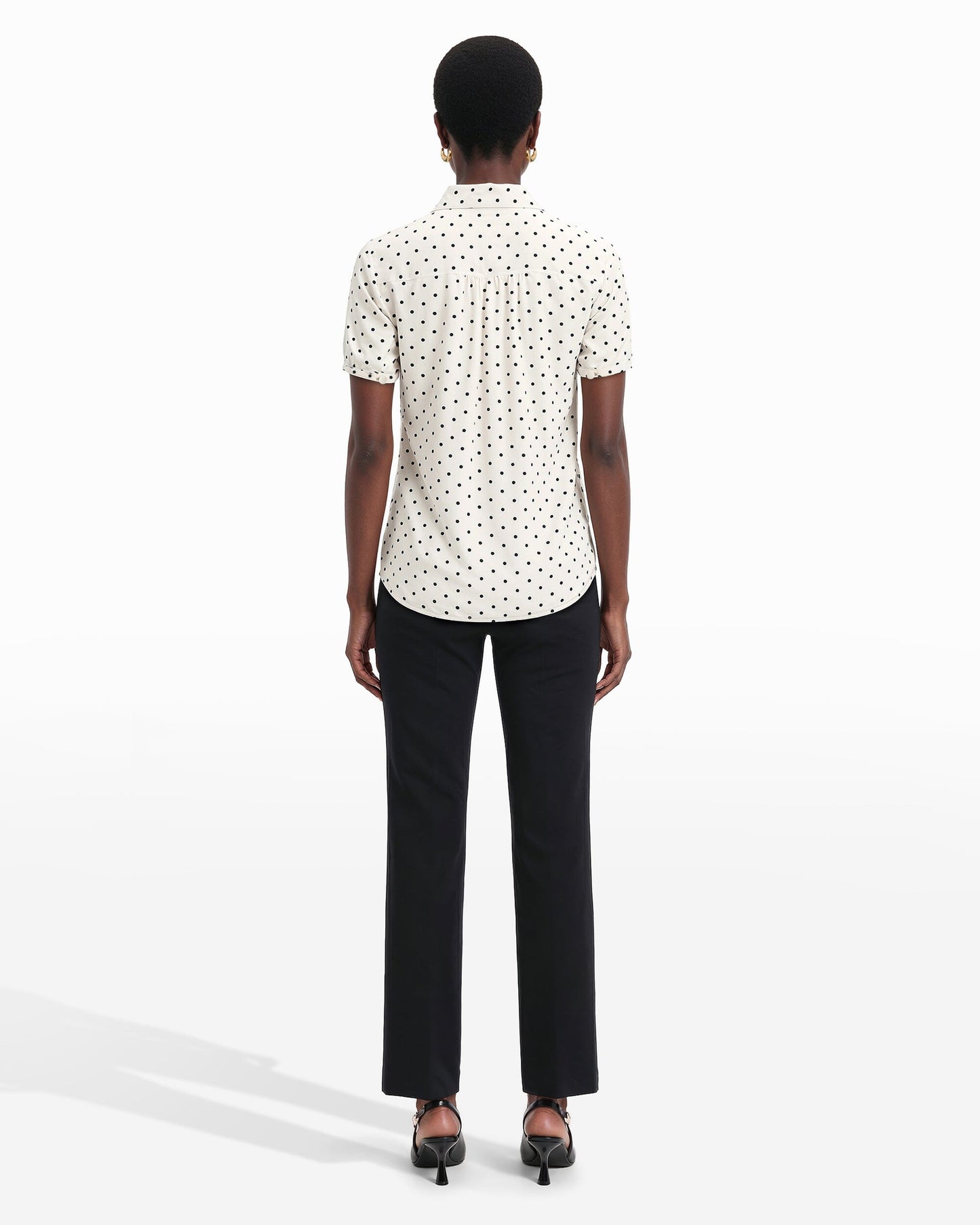 Anne Klein Polka Dot Cap Sleeve Blouse