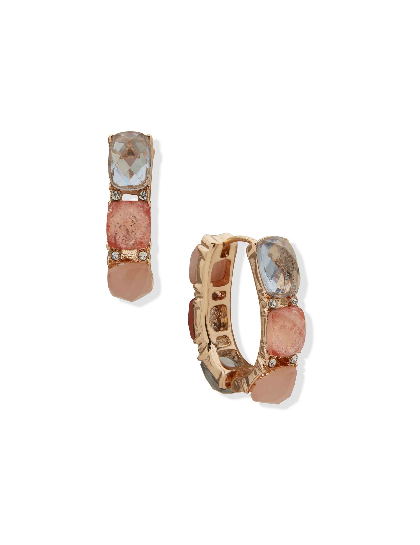 Anne Klein Pe 21Mm Stn Huggie Hoop-Gld/Multi/Cry