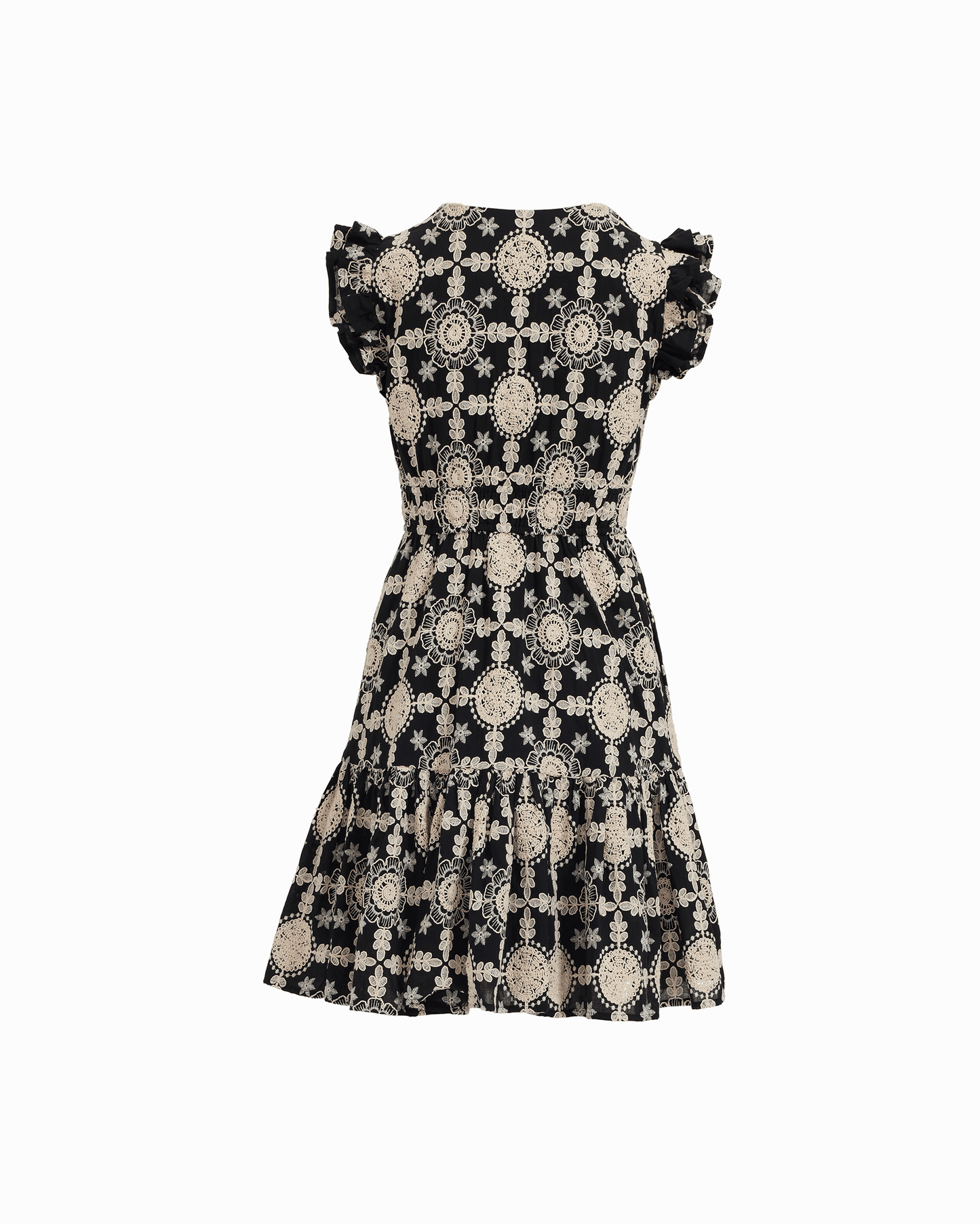 Anne Klein V-Neck Short Dress with Ruffle Sleeves