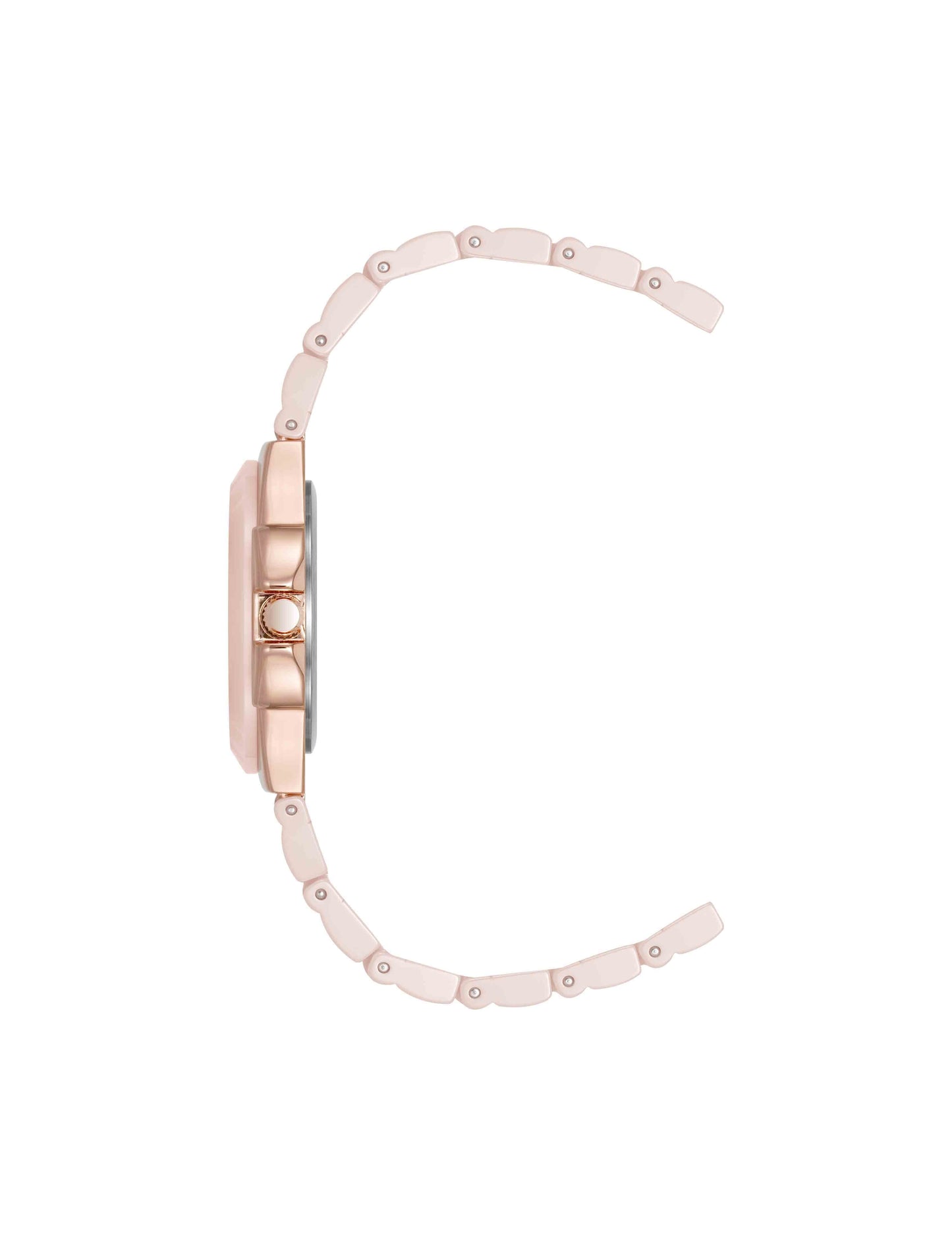 Anne Klein Ceramic Bracelet & Bezel Watch with Diamond