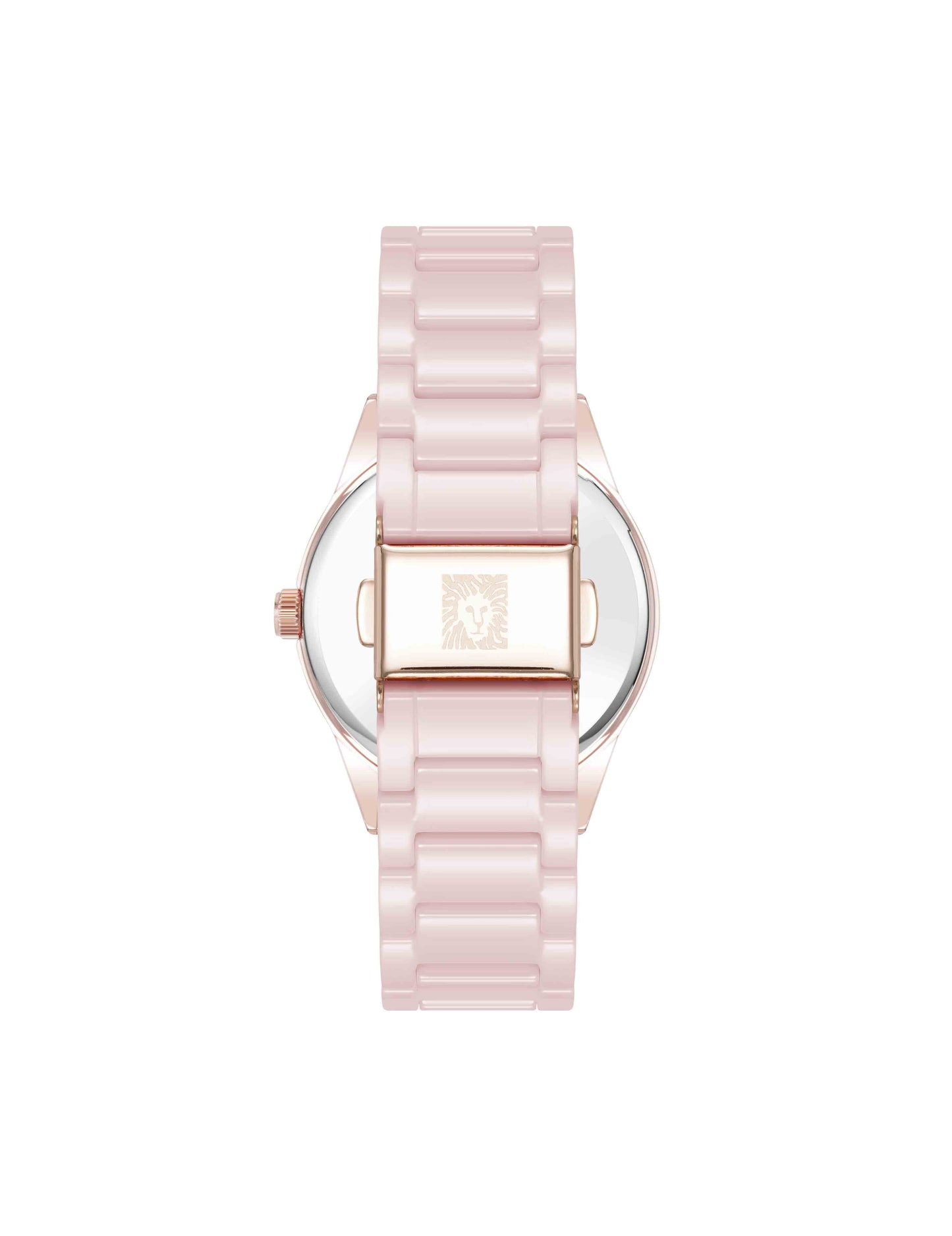 Anne Klein Ceramic Floral Dial Watch in Blush Pink