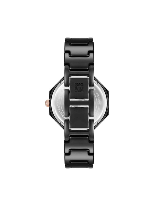 Anne Klein Octagonal Ceramic Diamond Dial Bracelet Watch