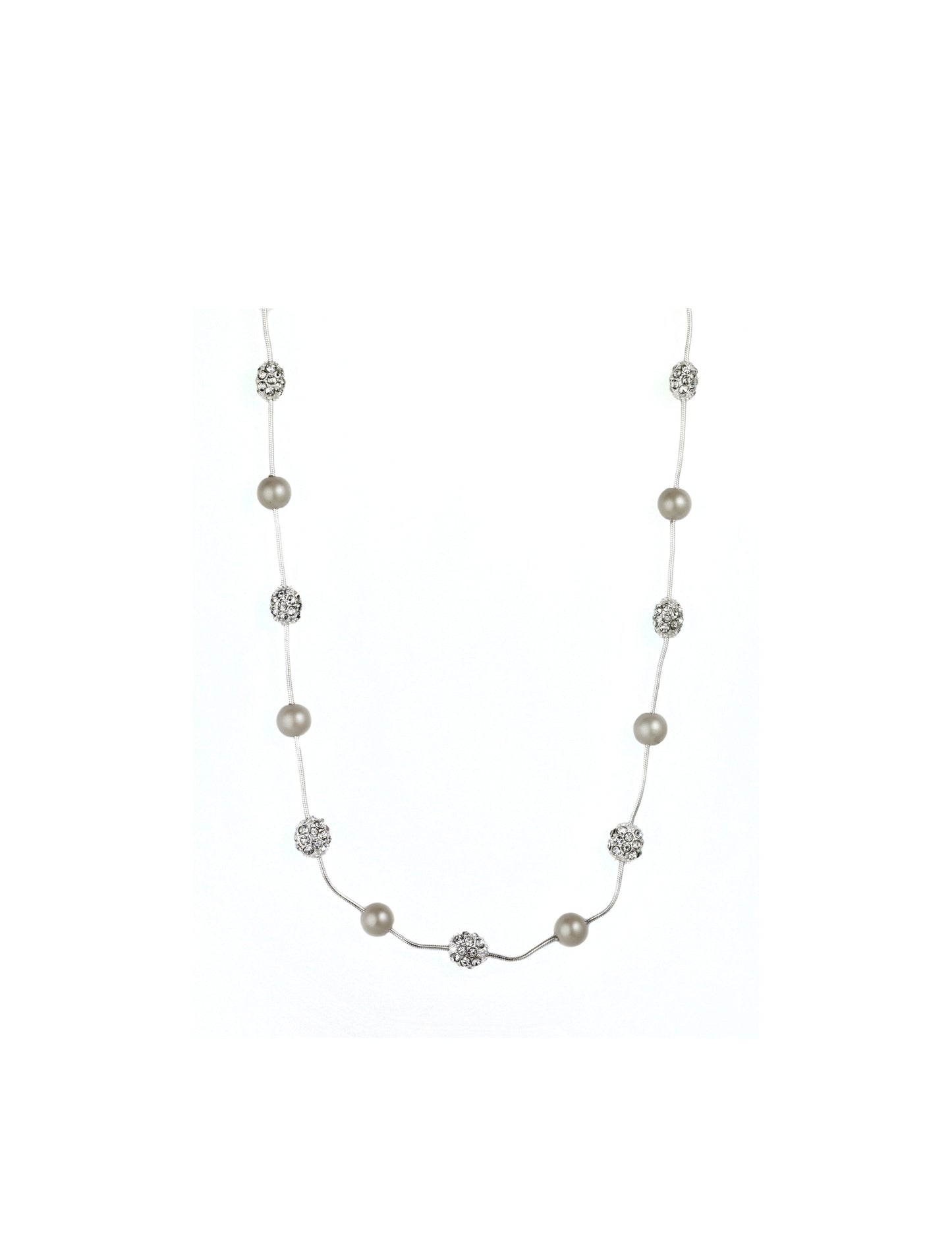 Anne Klein Faux Pearl & Crystal Fireball Station Necklace