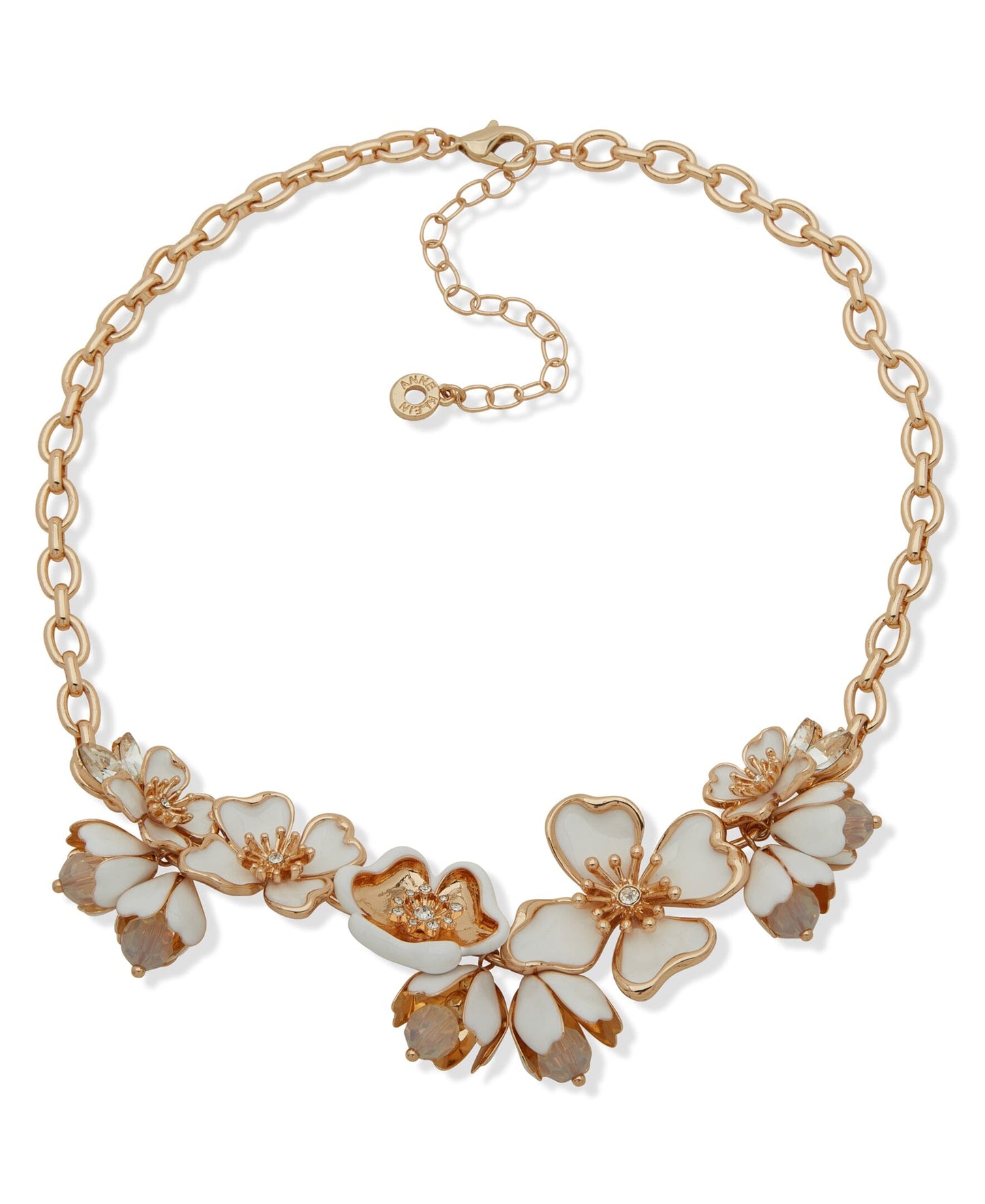 Anne Klein Dramatic Textured Floral Frontal Necklace
