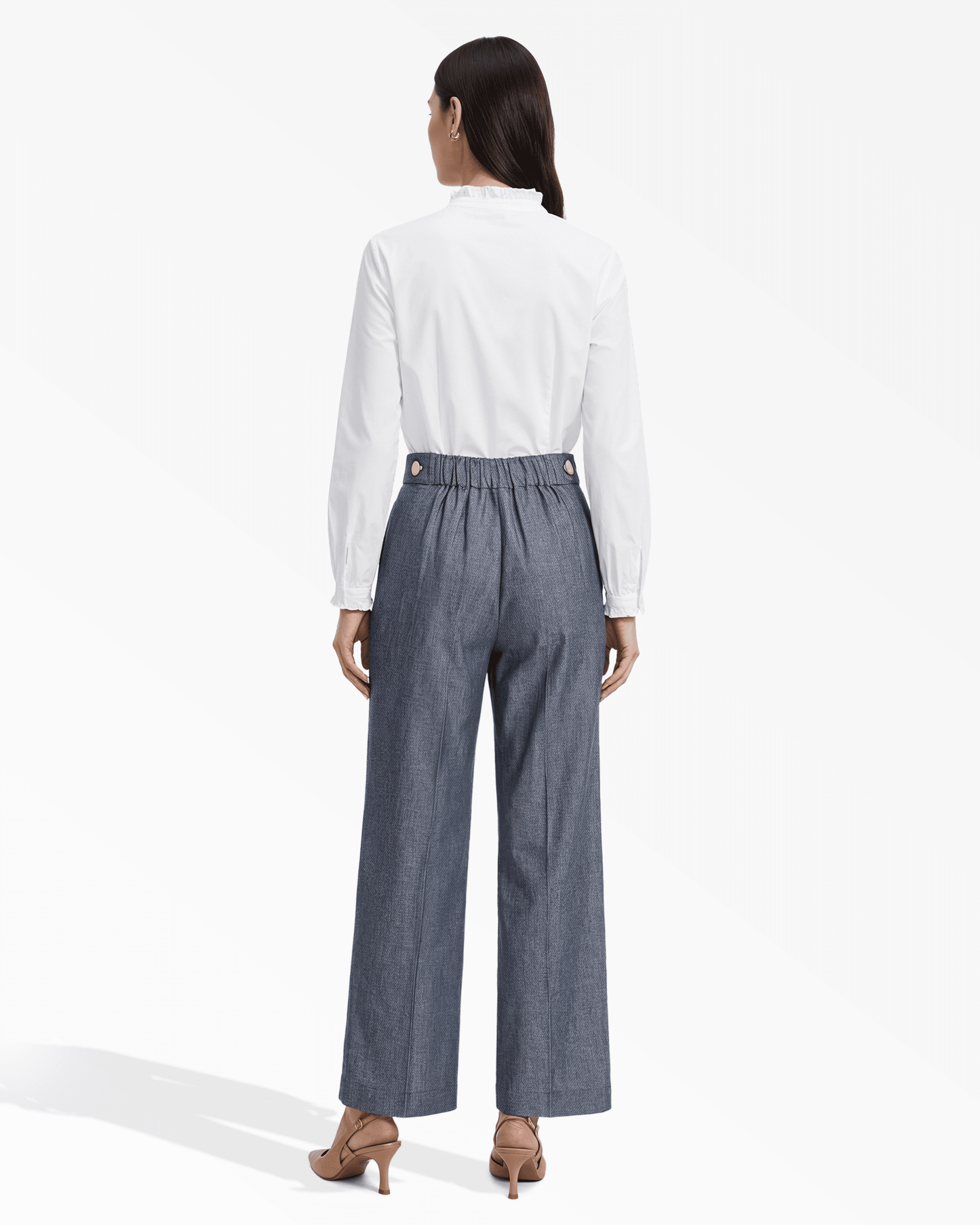 Anne Klein High-Rise Wide Leg Pull-On Trousers