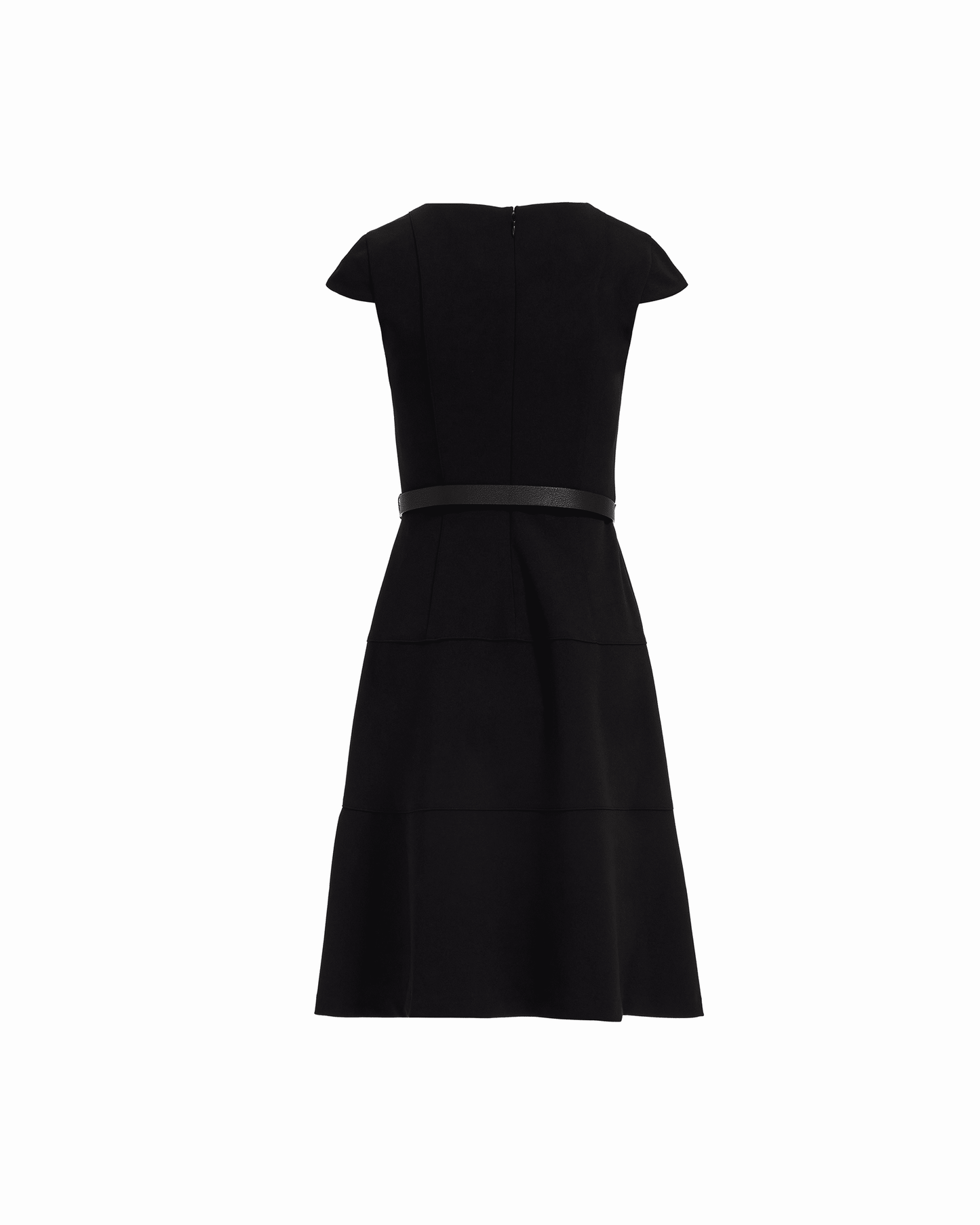 Anne Klein Cap Sleeve Belted Tiered Dress
