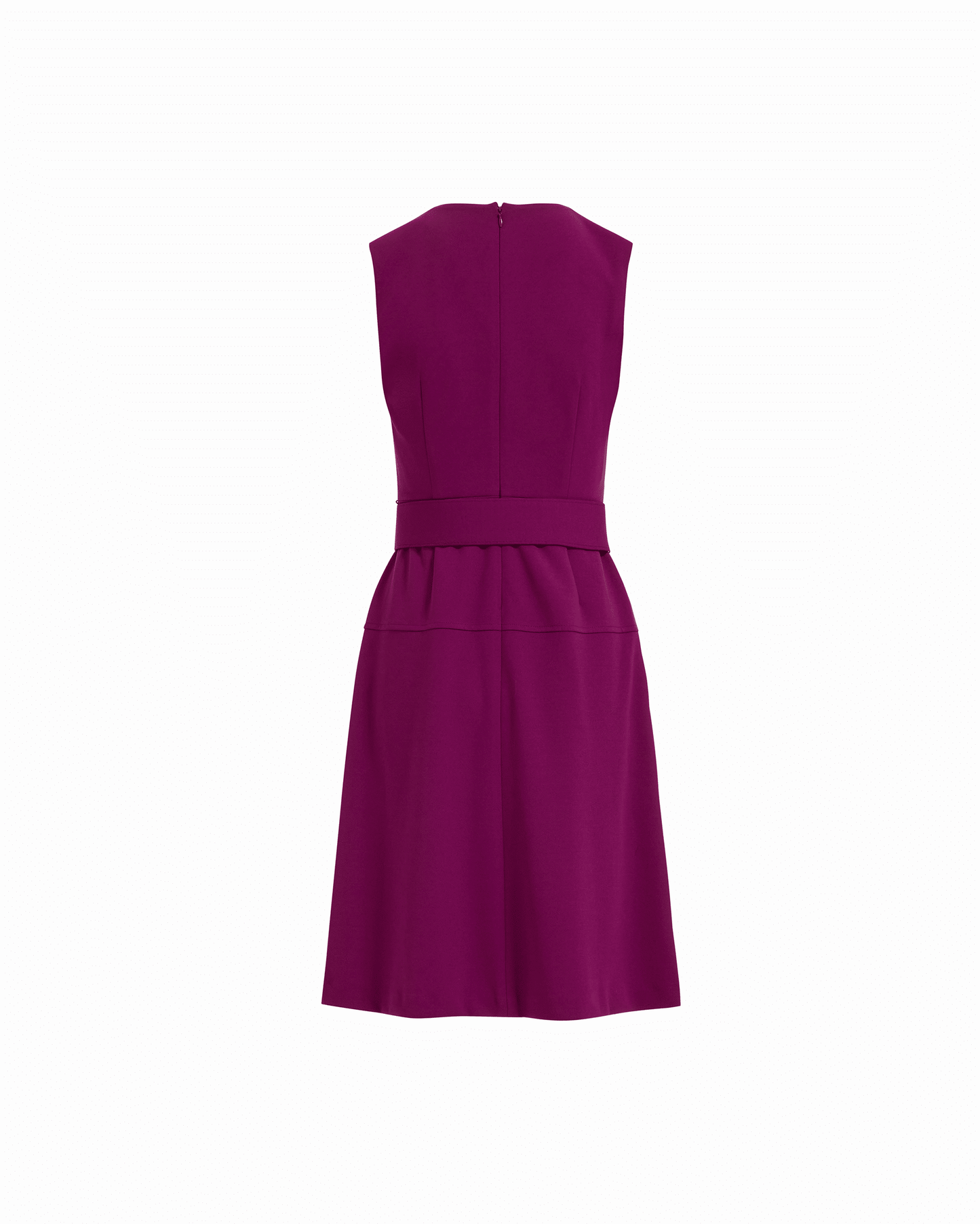 Anne Klein Diagonal Print Sleeveless Fit and Flare Crew Neck Dress in BEET | Anne