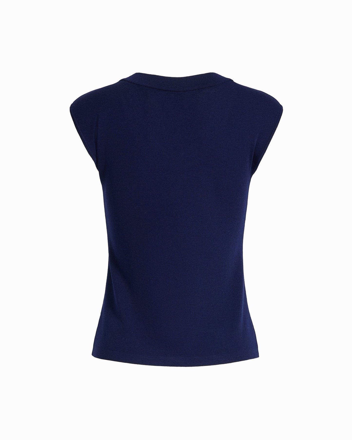 Anne Klein Round V-Neck Full Needle Tank Top