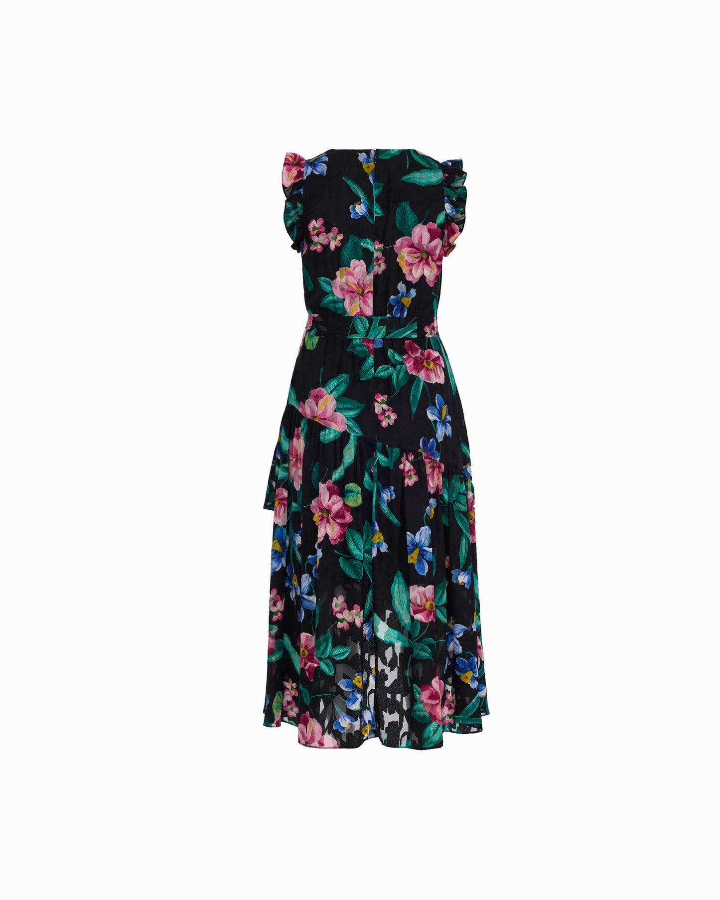 Anne Klein High-Low Hem Wrap Dress with Ruffle Sleeves