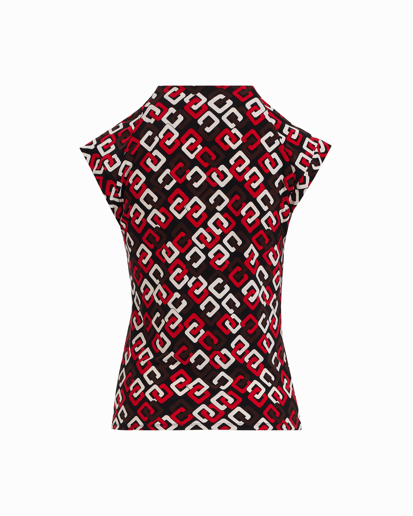 Anne Klein V-Neck Short Sleeve Pullover Top in BEGONIA RED MLT