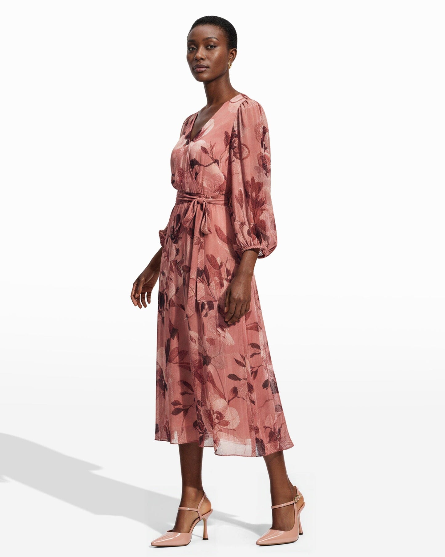 Anne Klein Three Quarter Sleeve Midi Dress