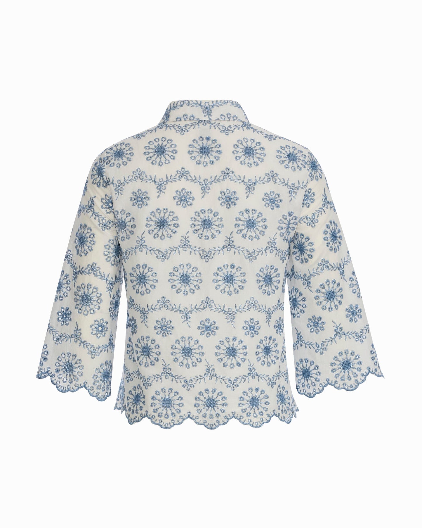 Anne Klein Button Front Shirt with Scallop Hem