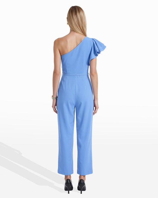 Anne Klein One Shoulder Ruffle Jumpsuit