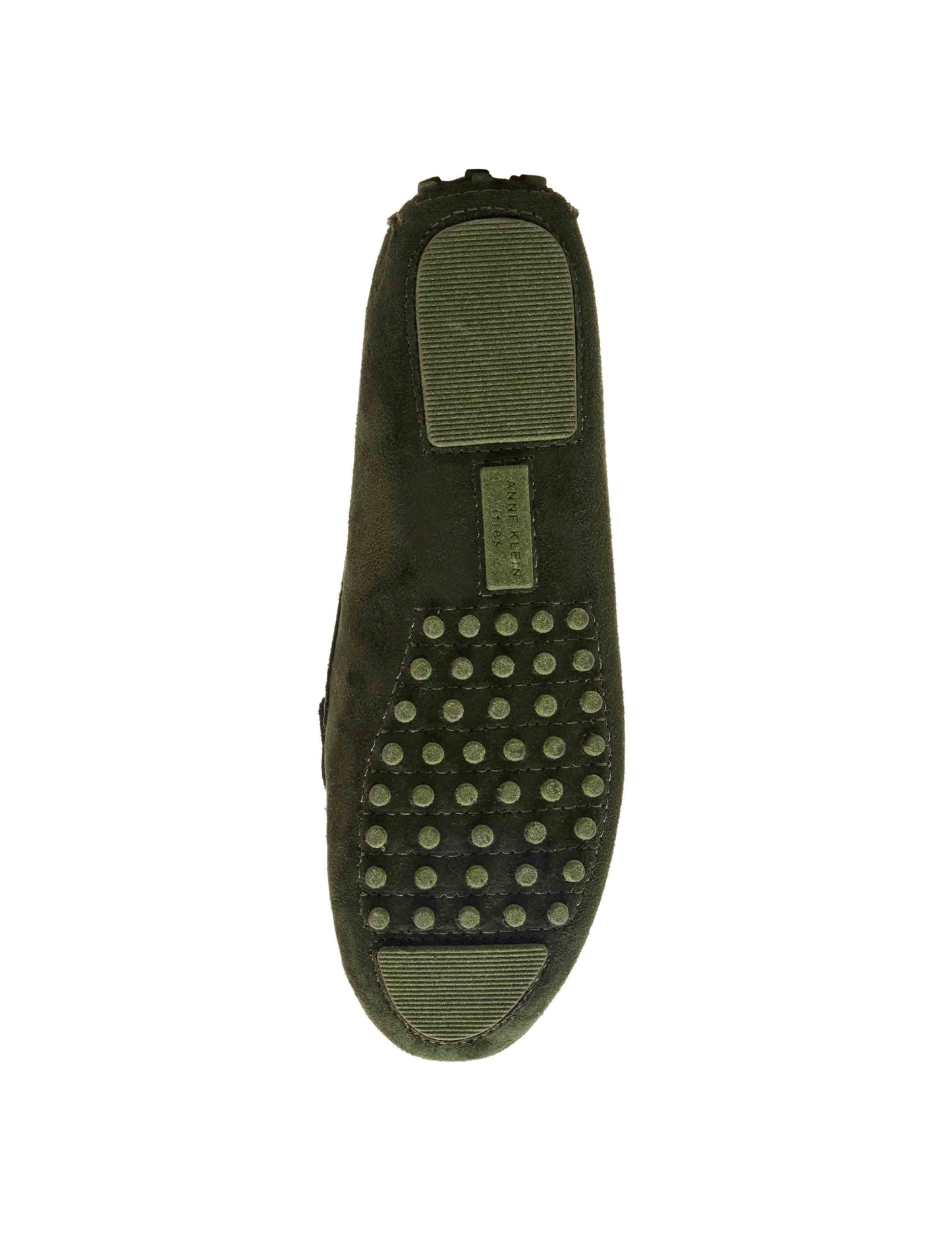 Anne Klein Chrystie Moccasin Loafer in Olive Suede