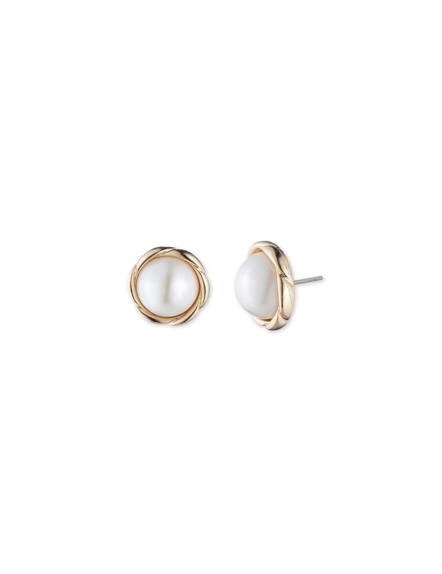 Anne Klein Faux Pearl Gold-Tone Stud Earrings