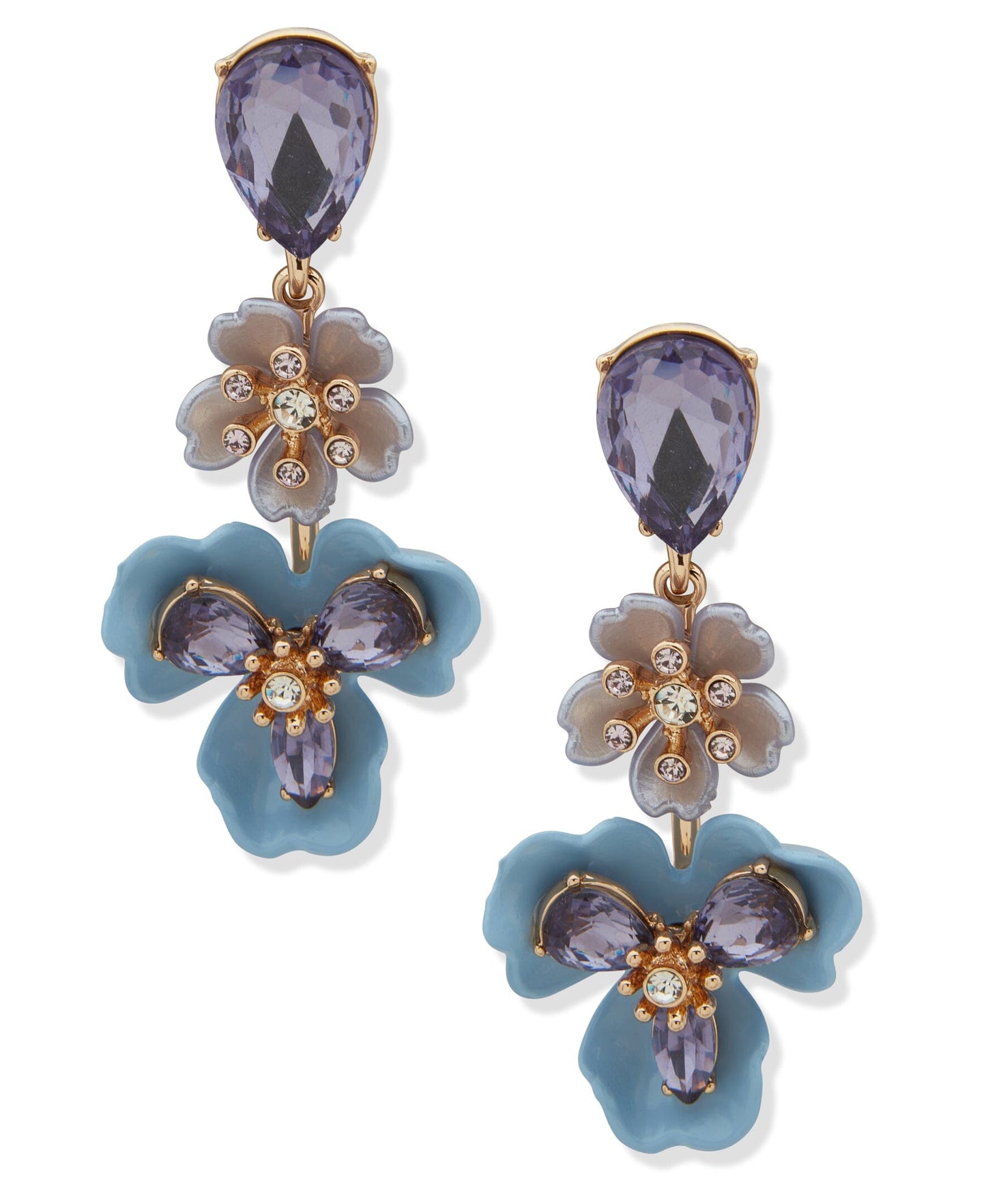 Anne Klein Flower Liner Pierced Post Earrings