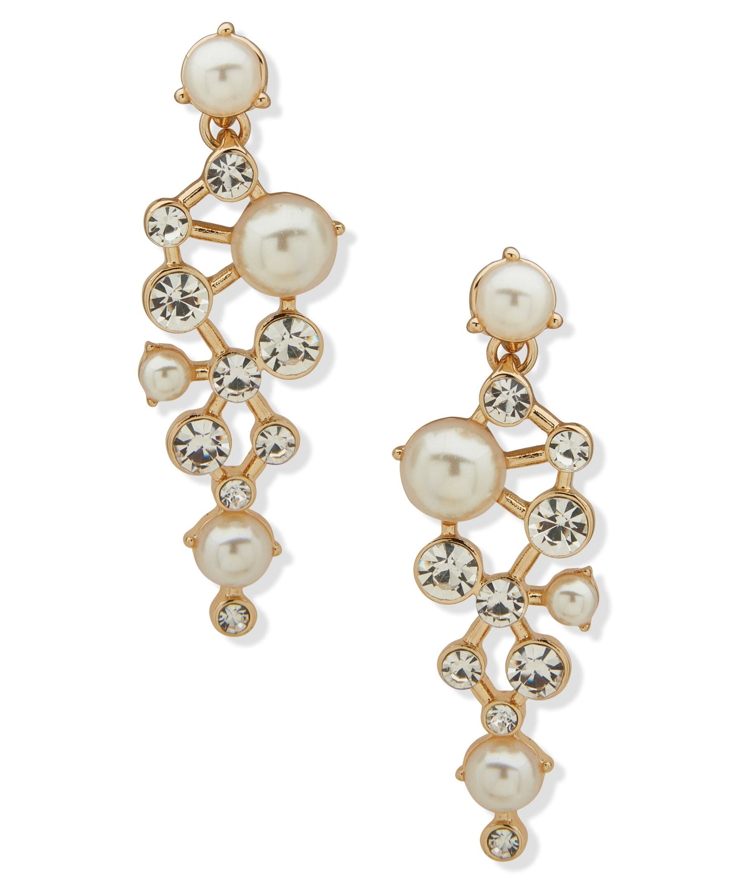 Anne Klein Stone and Cluster Post Liner Pierced Earrings