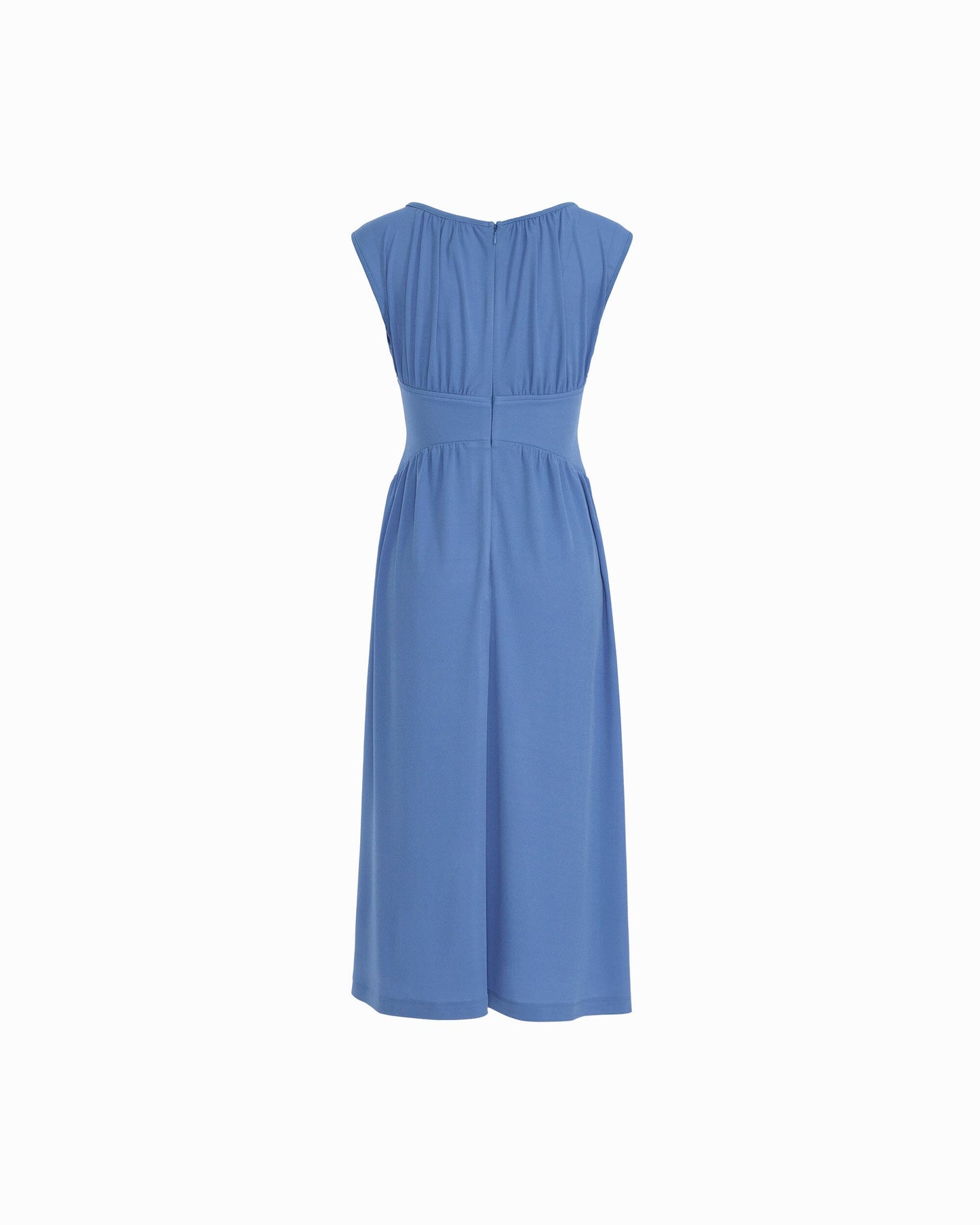 Anne Klein Boat Neckline Shirred Midi Dress