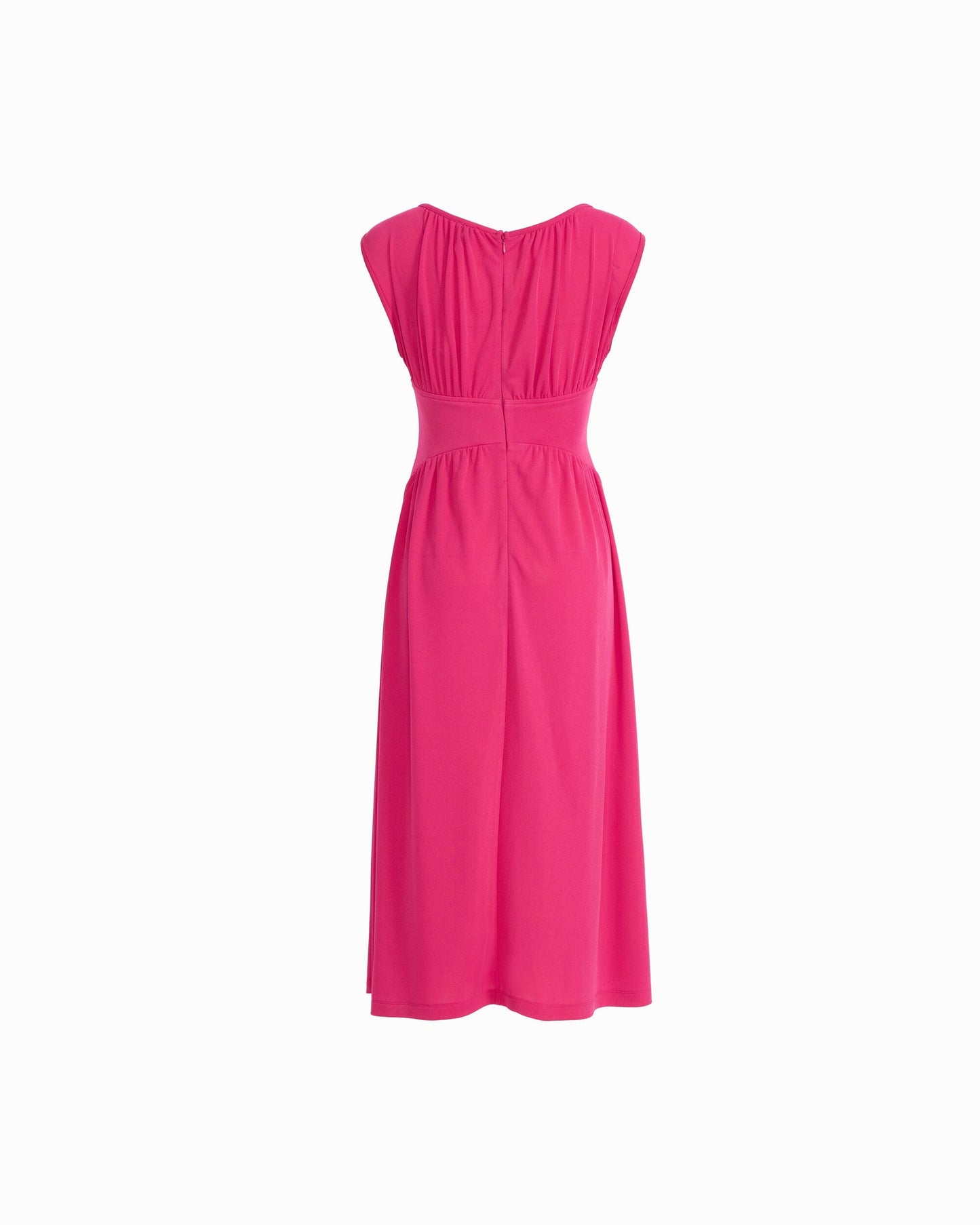 Anne Klein Boat Neckline Shirred Midi Dress