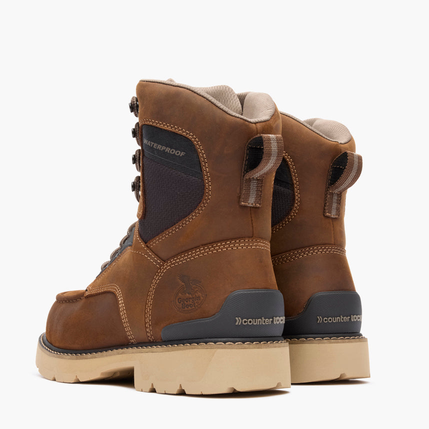 Men Georgia Boot Men's Carbon Flex 8" Moc-Toe Work Boot with Carbon Toe