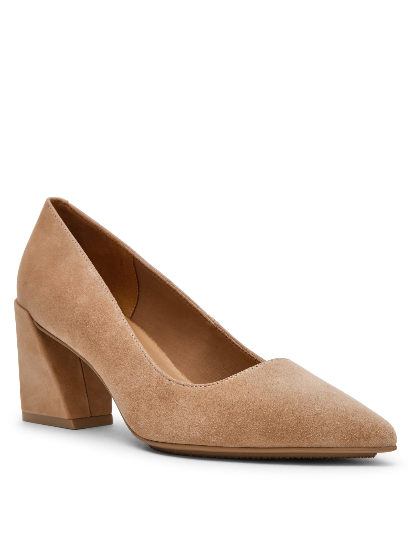 Anne Klein Relena Leather Pump in Sand Suede