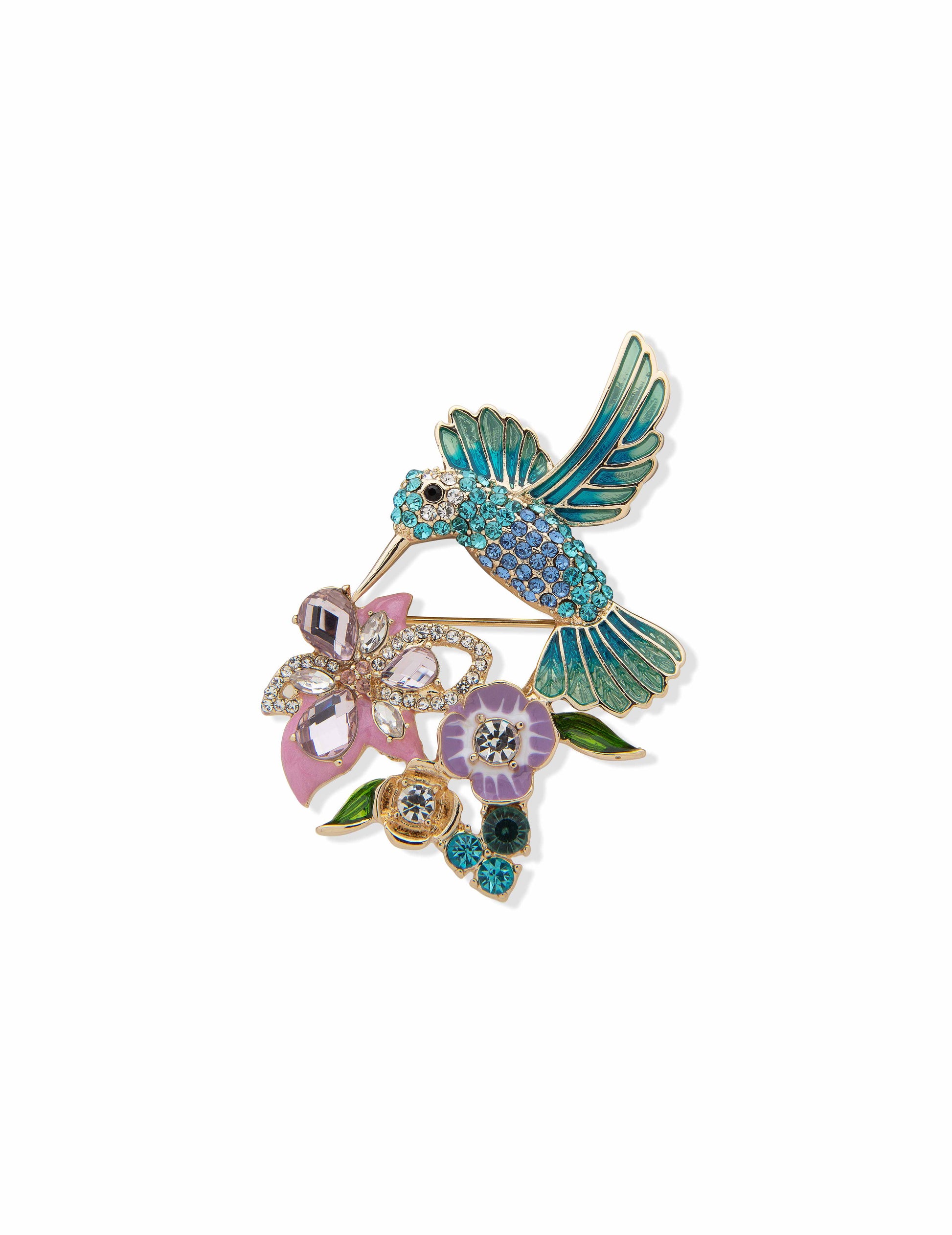 Anne Klein Anne Klein Hummingbird and Flower Pin