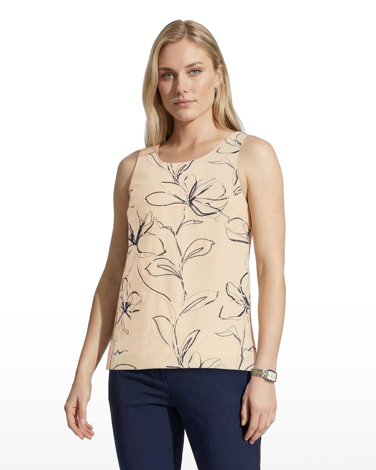 Anne Klein Shell Top with Tall Hem