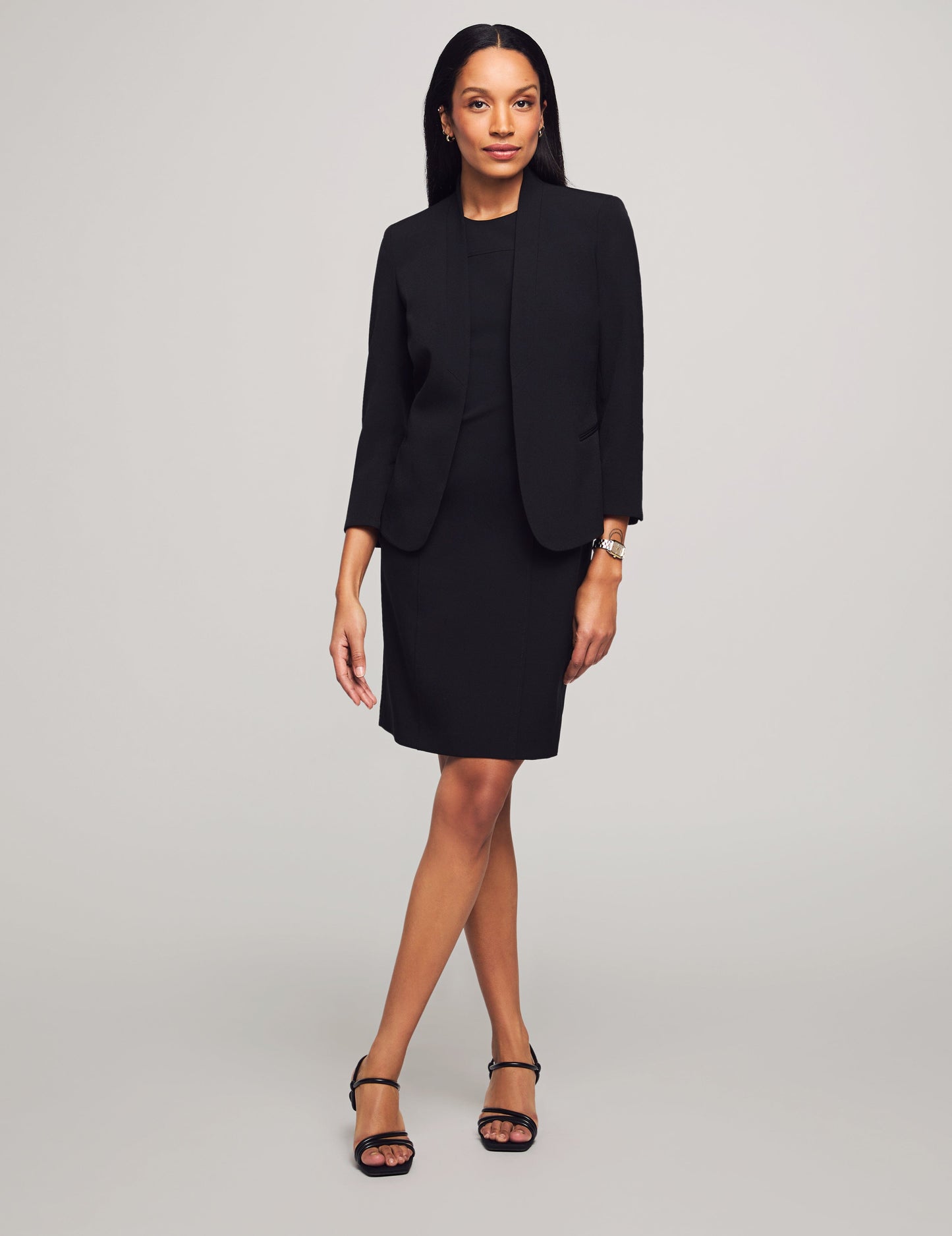 Anne Klein Black Blazer & Sheath Dress Set