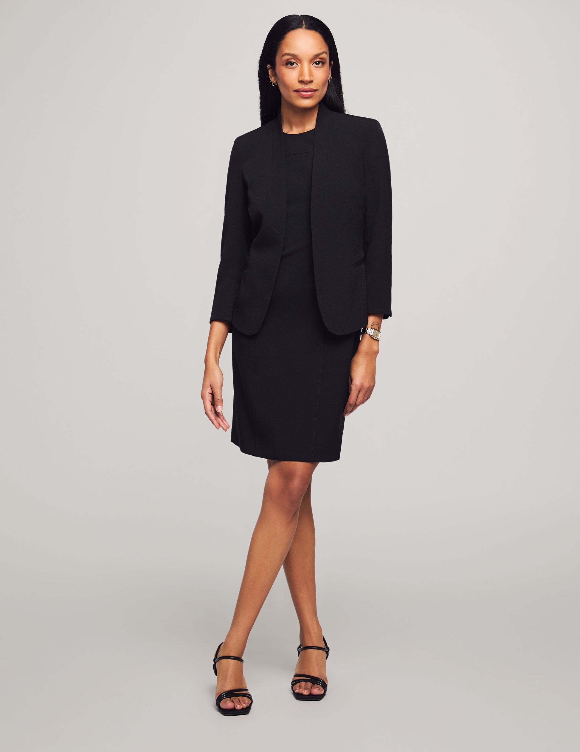 Anne Klein Black Blazer & Sheath Dress Set