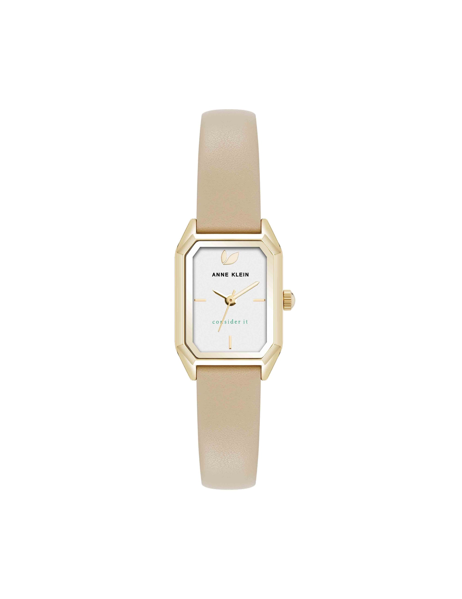 Anne Klein Octagonal Sustainable Leather Band Watch