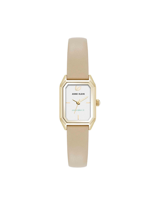 Anne Klein Octagonal Sustainable Leather Band Watch