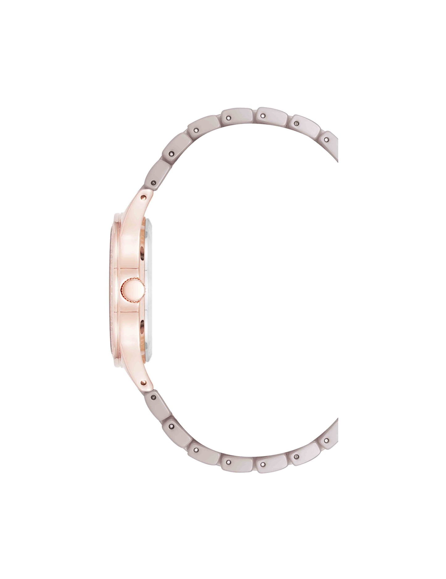 Anne Klein Ceramic Bracelet Floral Dial Watch