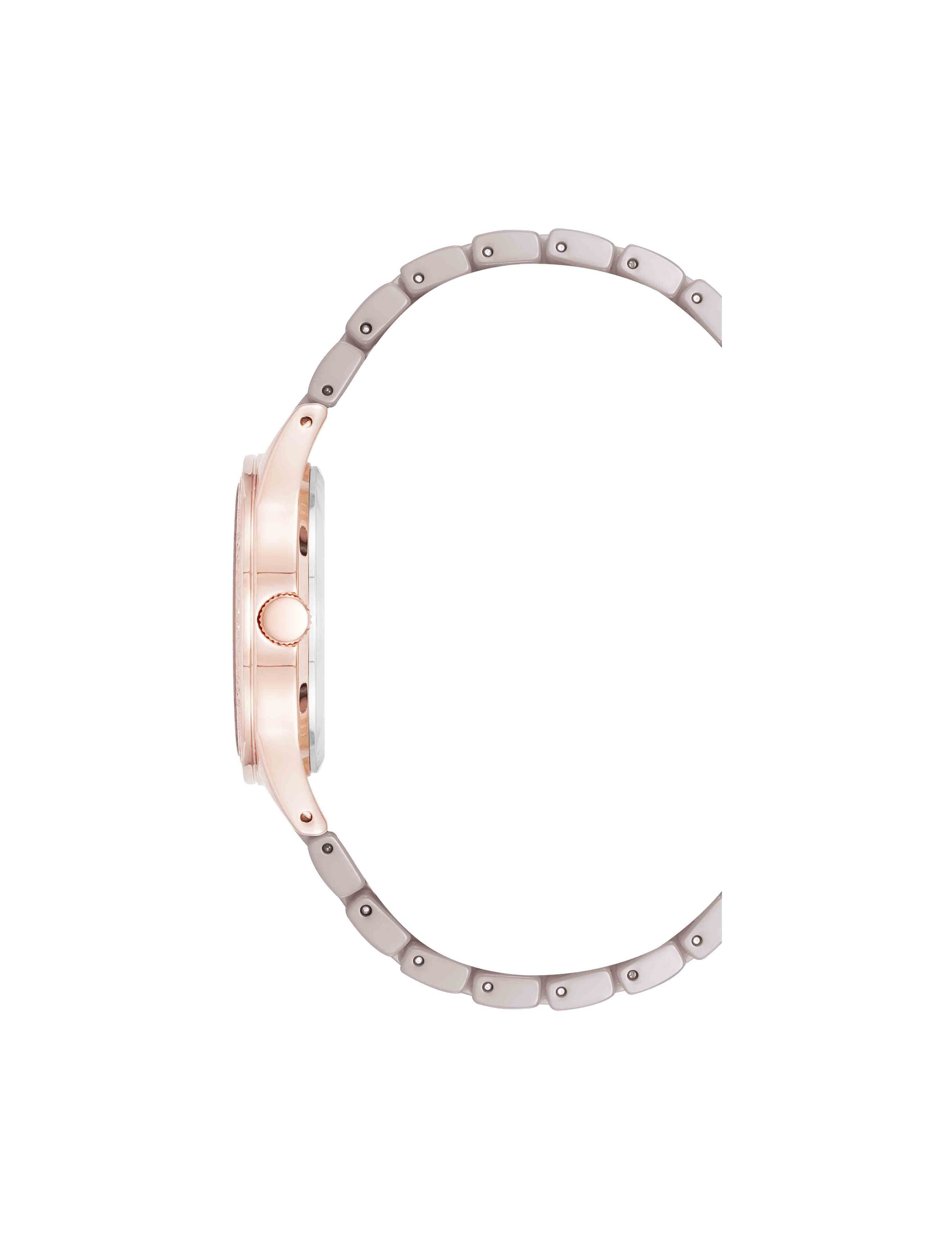 Anne Klein Ceramic Bracelet Floral Dial Watch