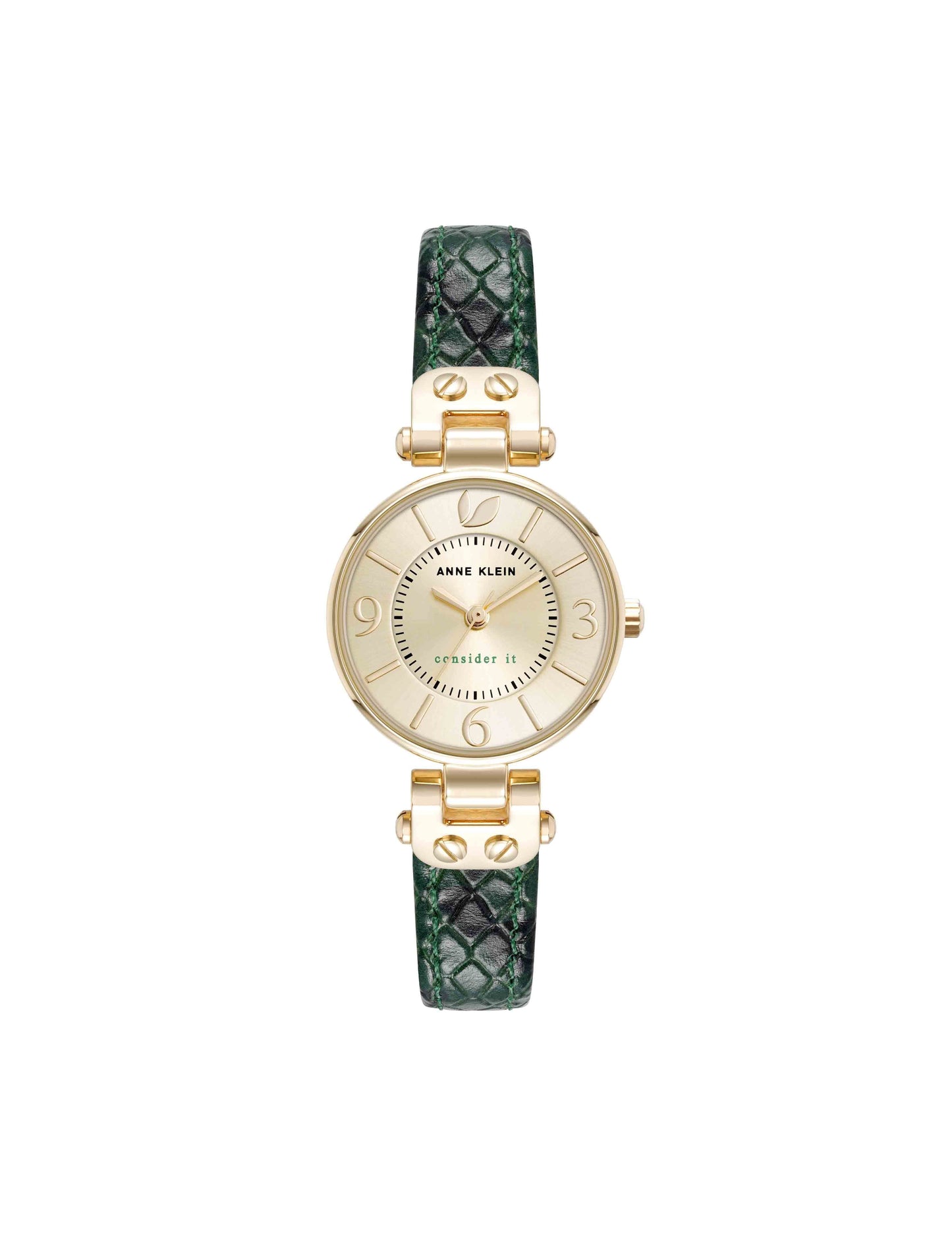 Anne Klein Sustainable Leather Strap Watch