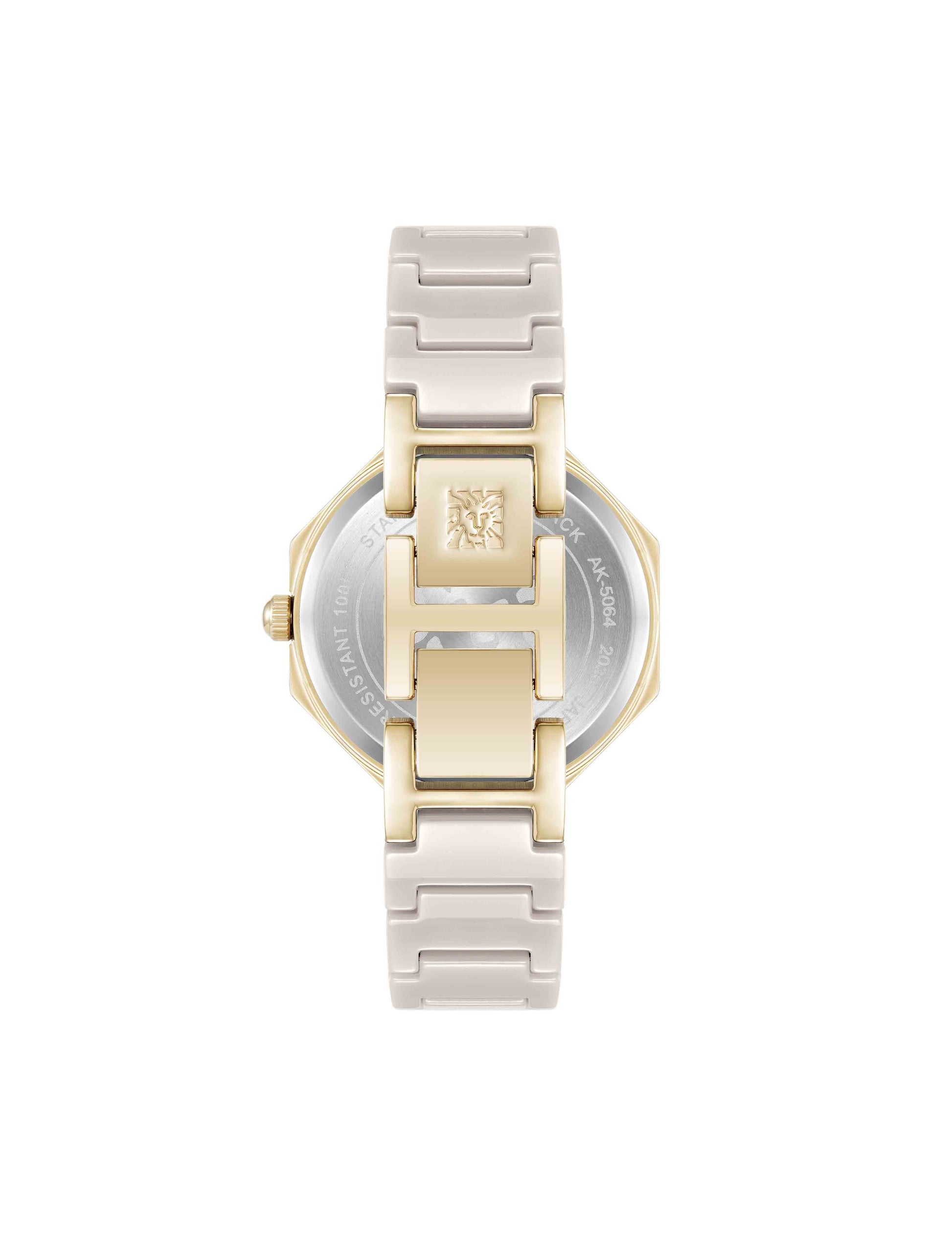 Anne Klein Octagonal Ceramic Diamond Dial Bracelet Watch
