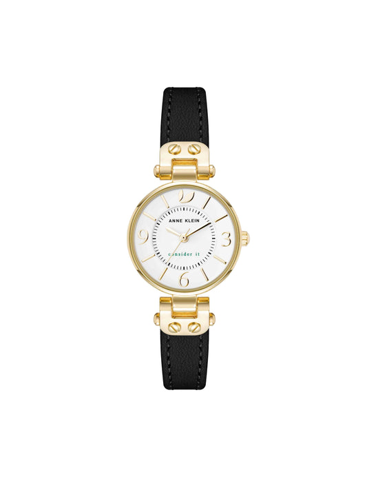Anne Klein Sustainable Leather Strap Watch