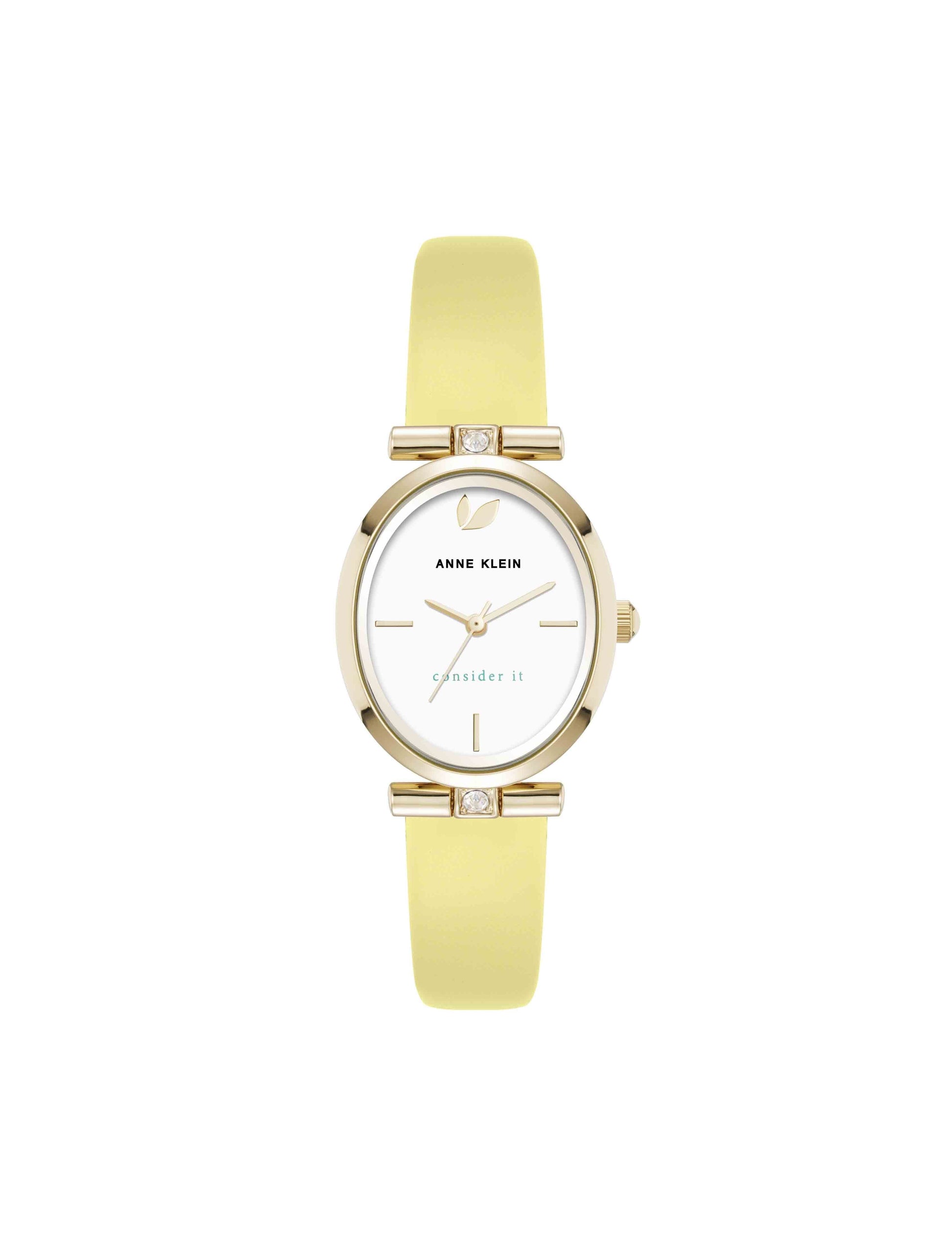 Anne Klein Oval Case Leather Watch