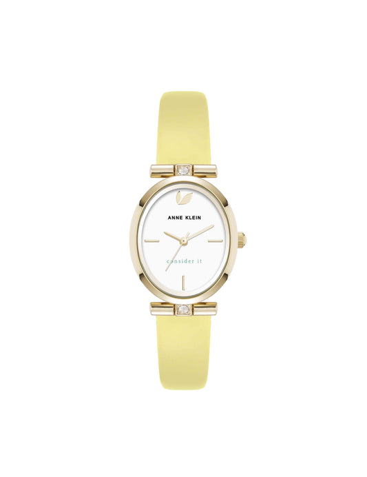 Anne Klein Oval Case Leather Watch