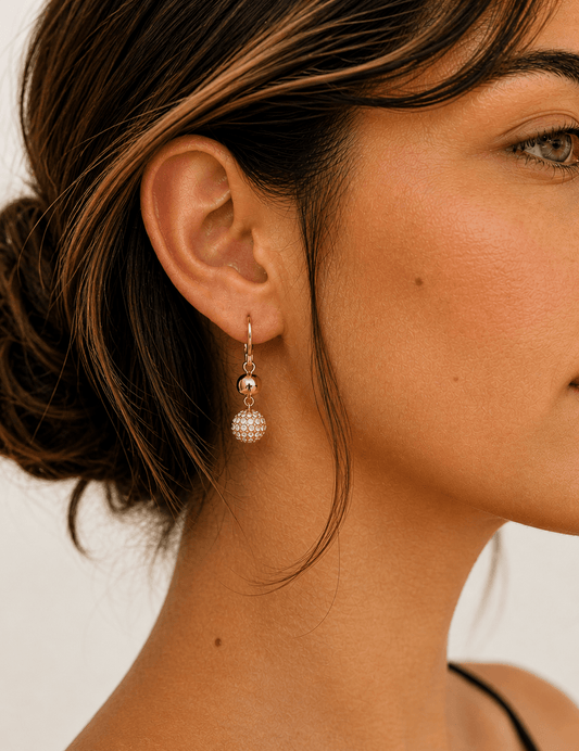 Anne Klein Anne Klein Gold-Tone Leverback Fireball Double Drop Earrings
