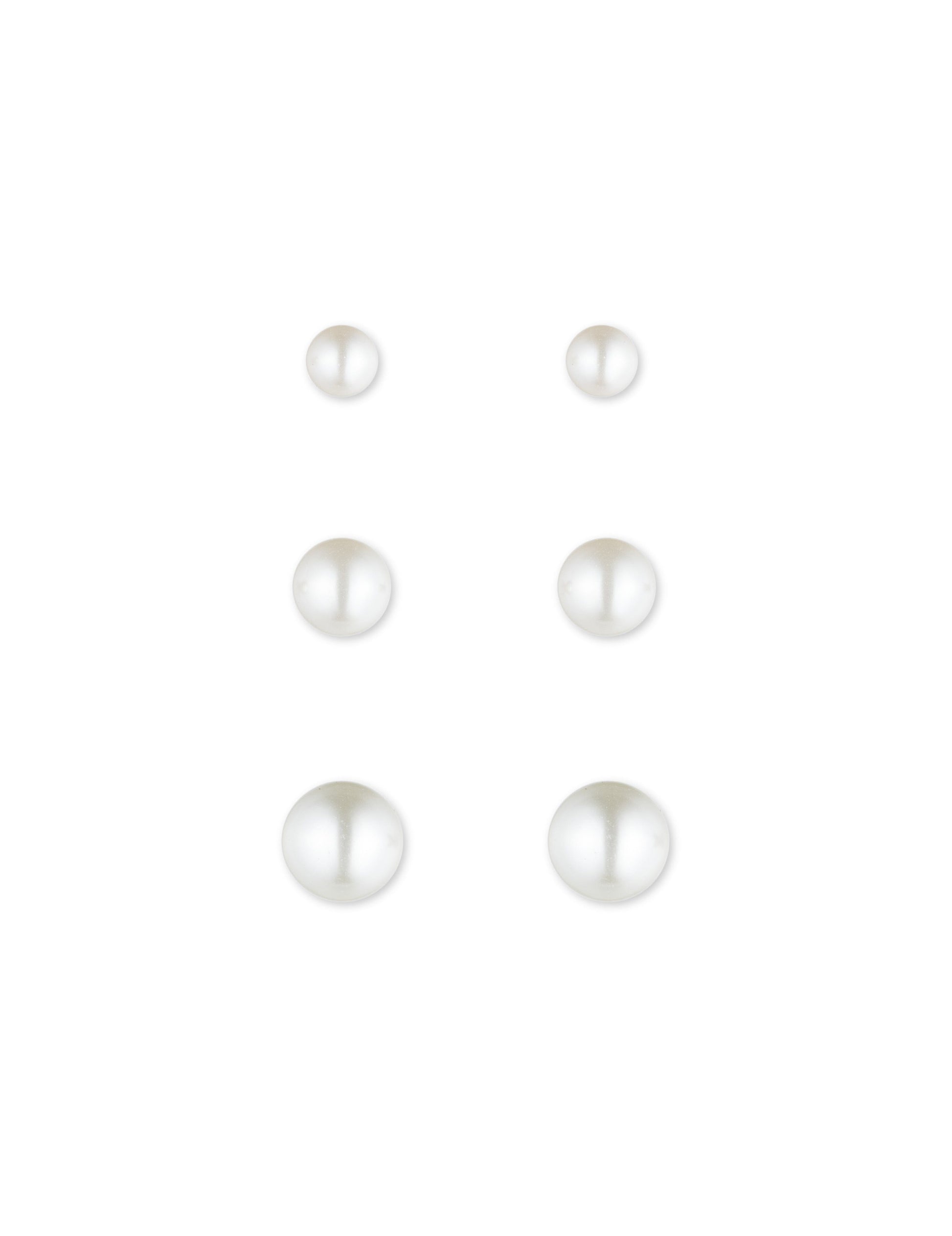 Anne Klein Pearl Stud Earring Set, 3 Pairs
