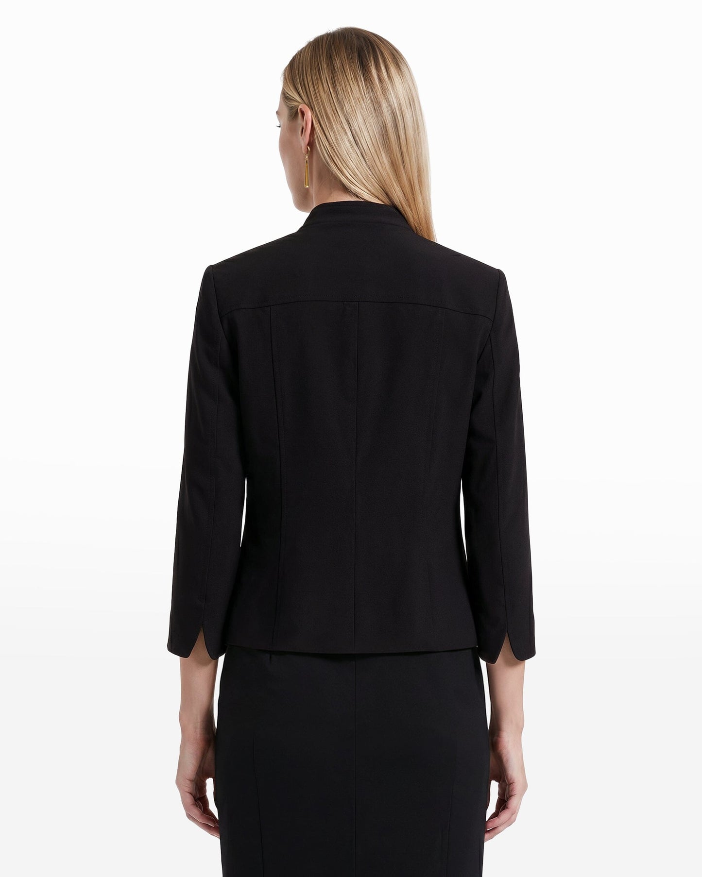 Anne Klein Stand Collar Blazer in Fluid Crepe