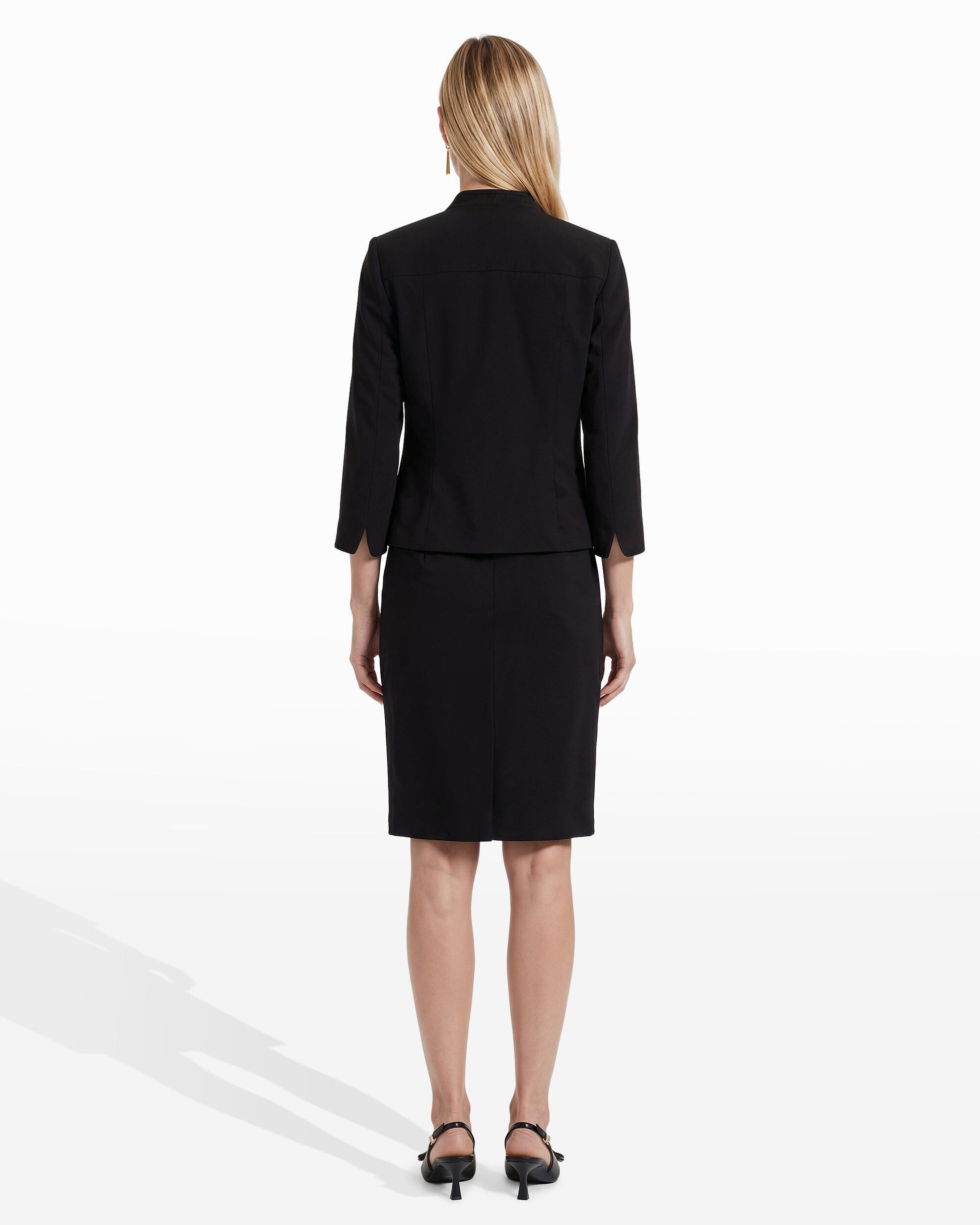 Anne Klein Stand Collar Blazer in Fluid Crepe