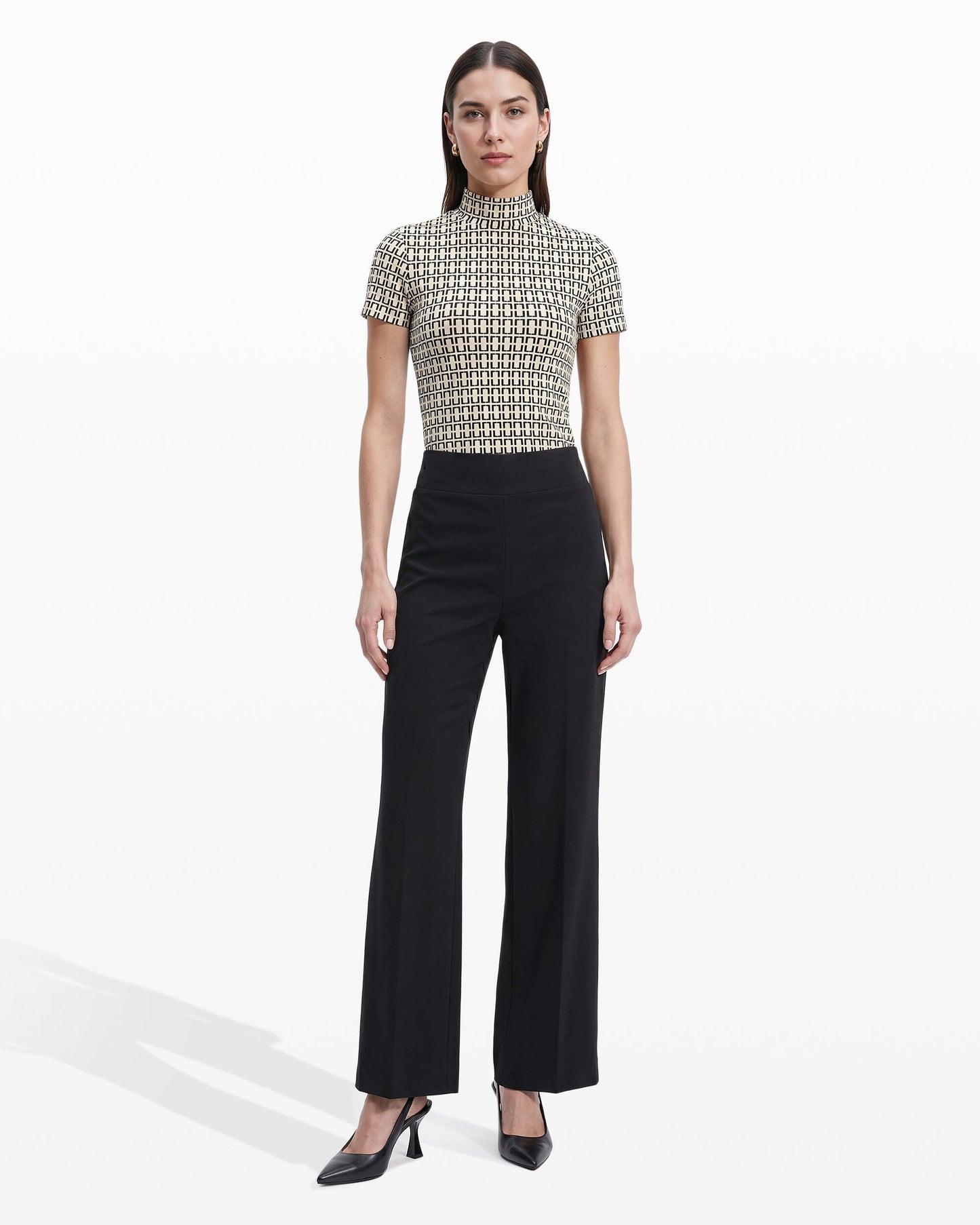 Anne Klein Pull On Wide Leg Pant in Black
