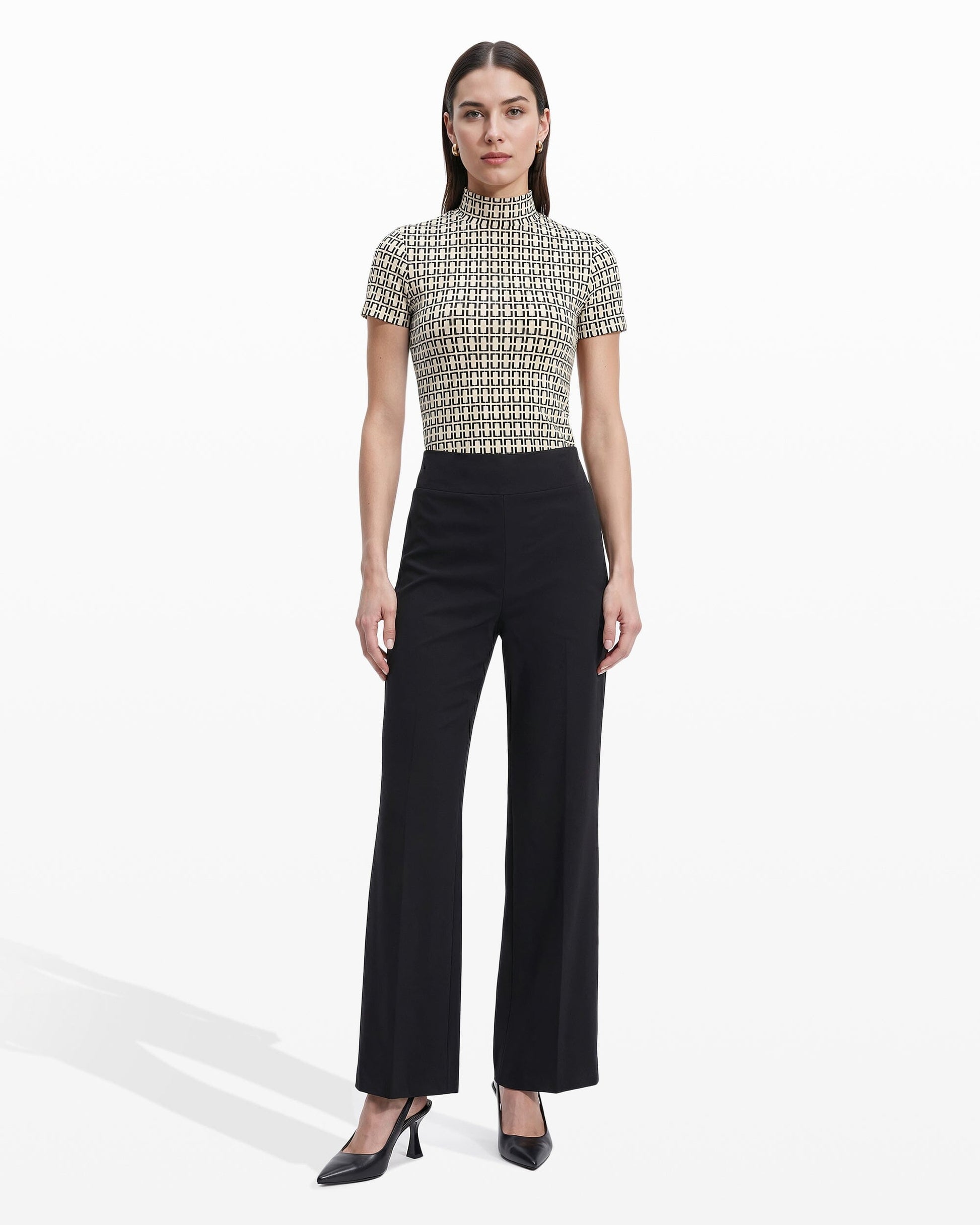 Anne Klein Pull On Wide Leg Pant in Black