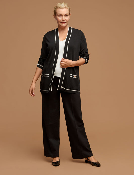 Anne Klein Plus Size Open-Front Cardigan with Tipping