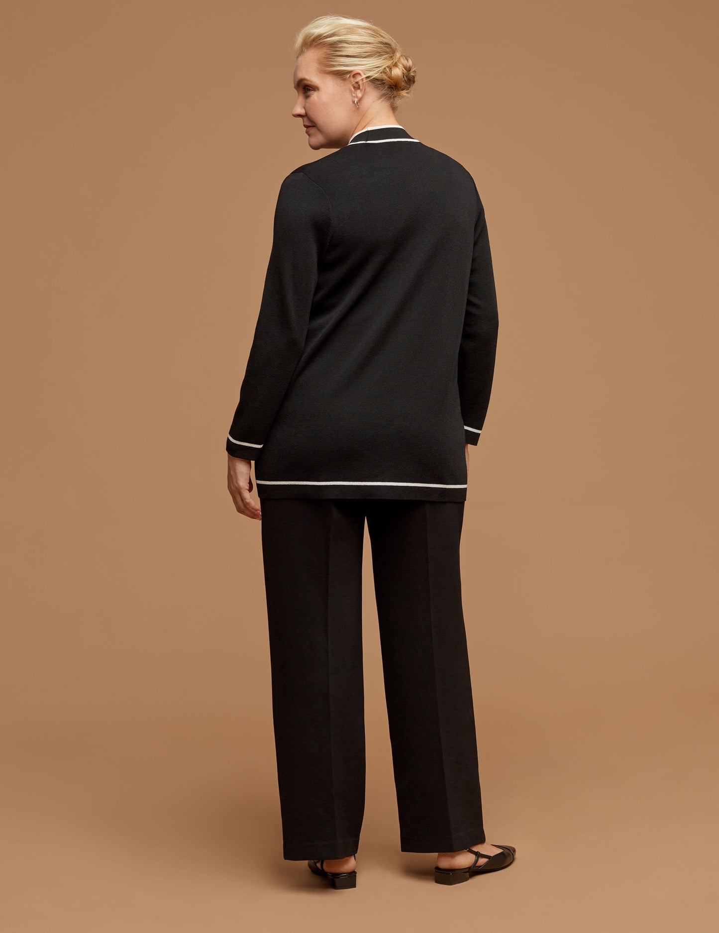 Anne Klein Plus Size Open-Front Cardigan with Tipping