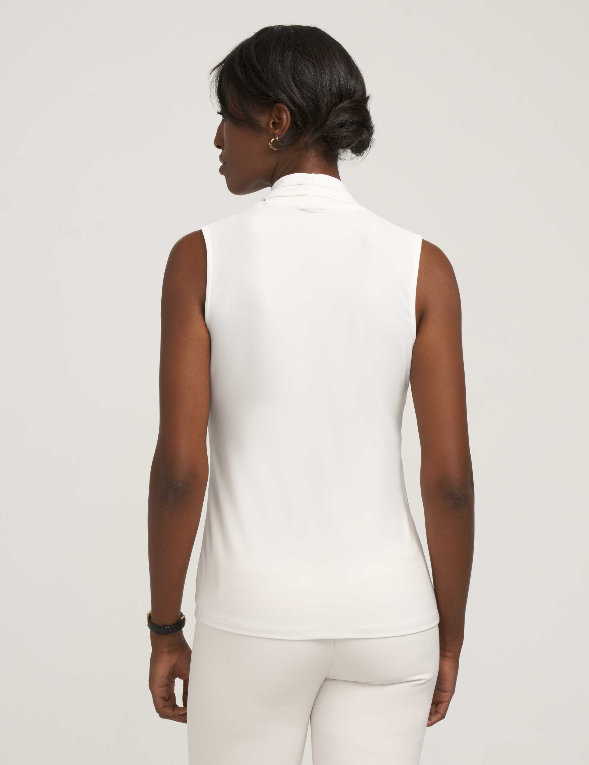 Anne Klein Petite V-Neck Triple Pleat Top
